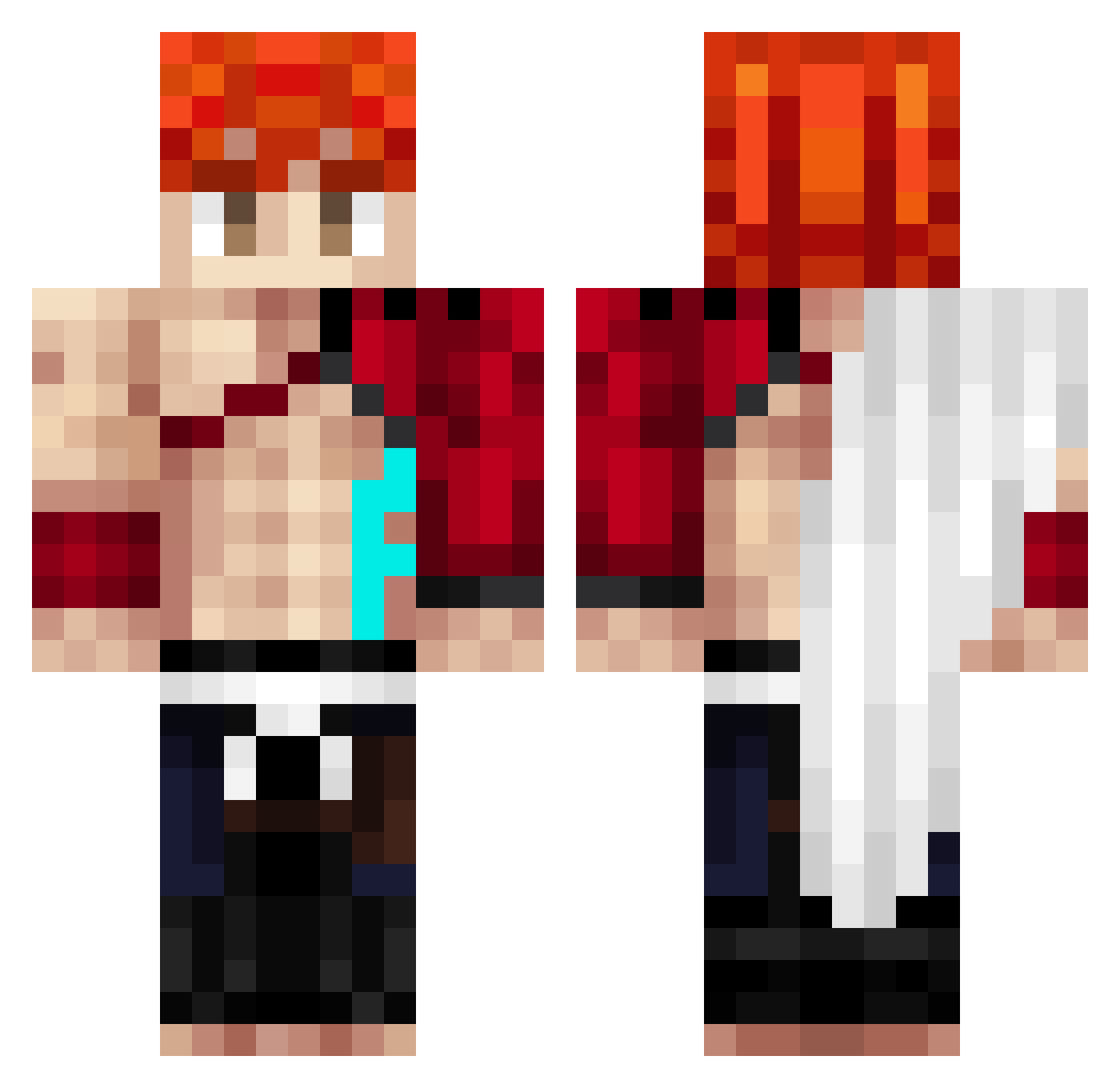 Valaaa Minecraft skin, front and back view