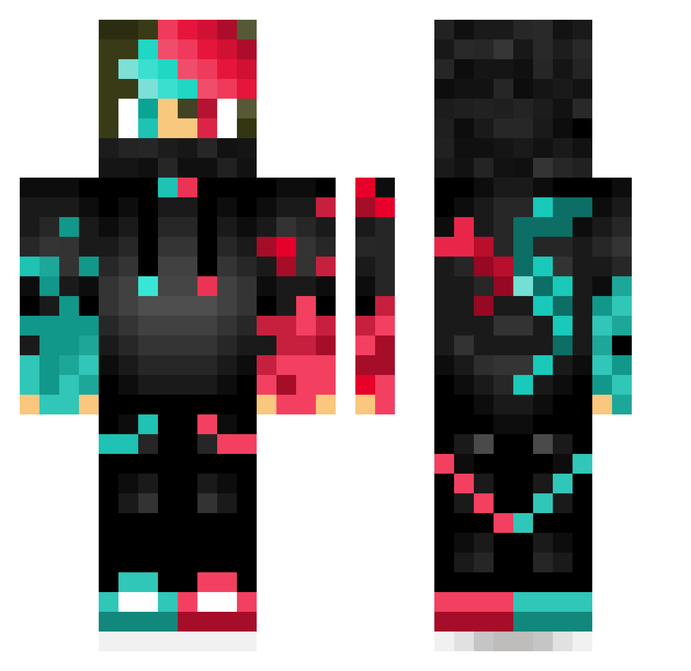 HARMLESS1 Minecraft skin, front and back view