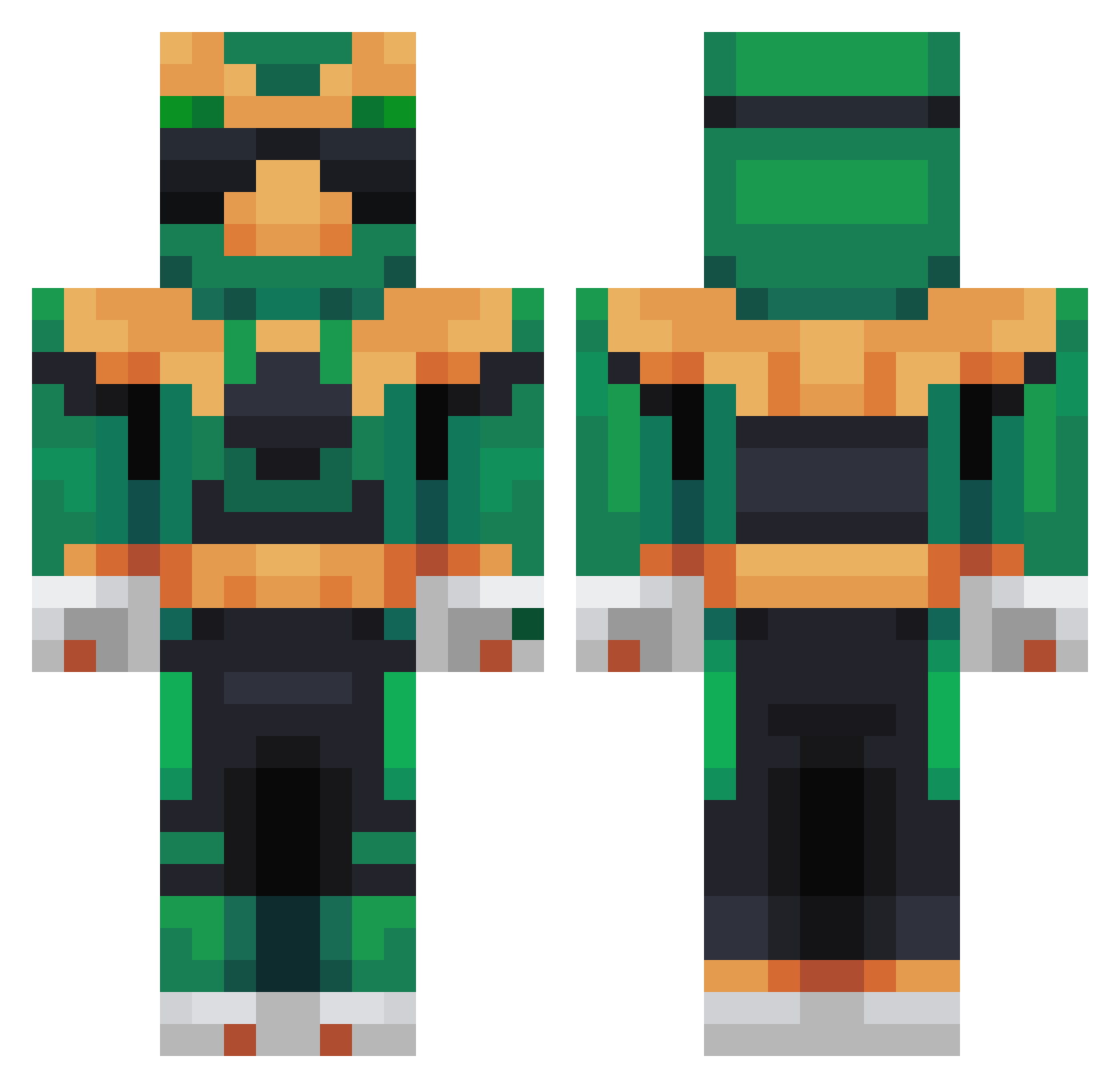 EmersedCrast Minecraft skin, front and back view