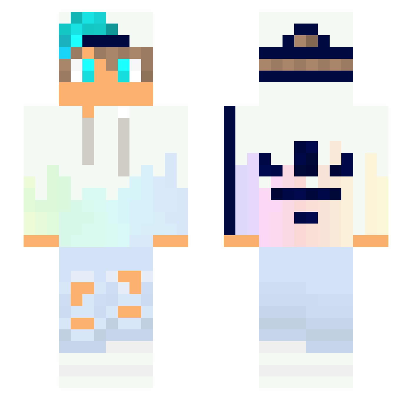 Spacekeks2811 Minecraft skin, front and back view