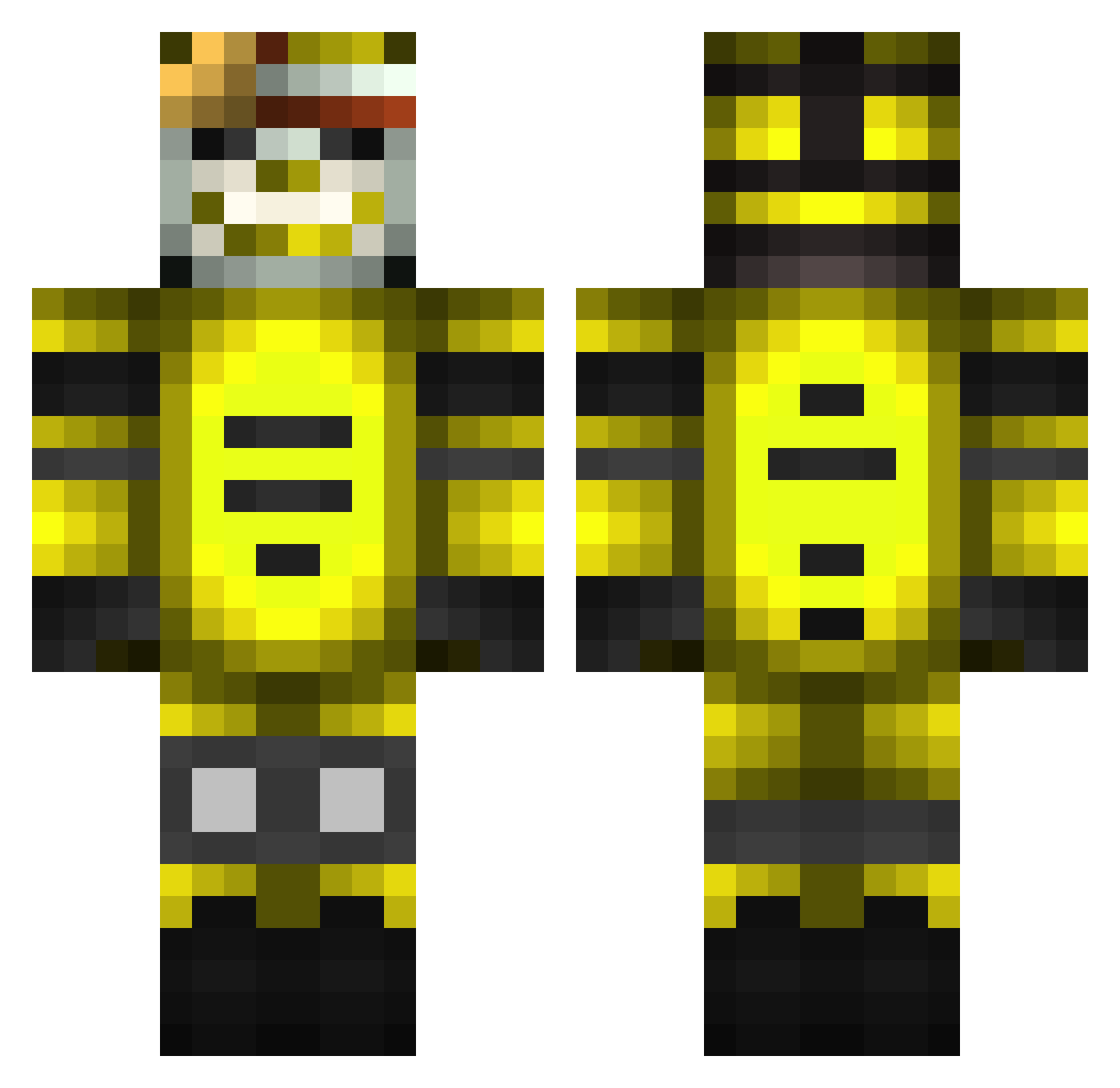 J0N1GEL Minecraft skin, front and back view