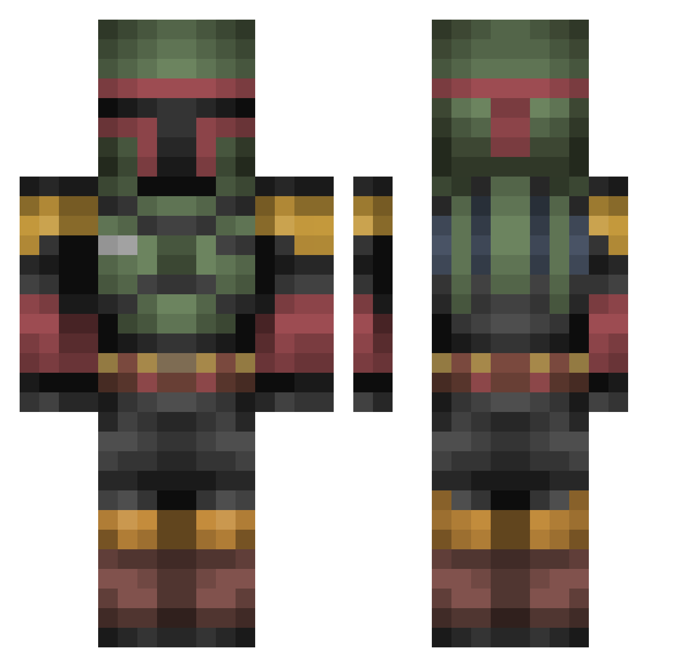 Zemxo Minecraft skin, front and back view