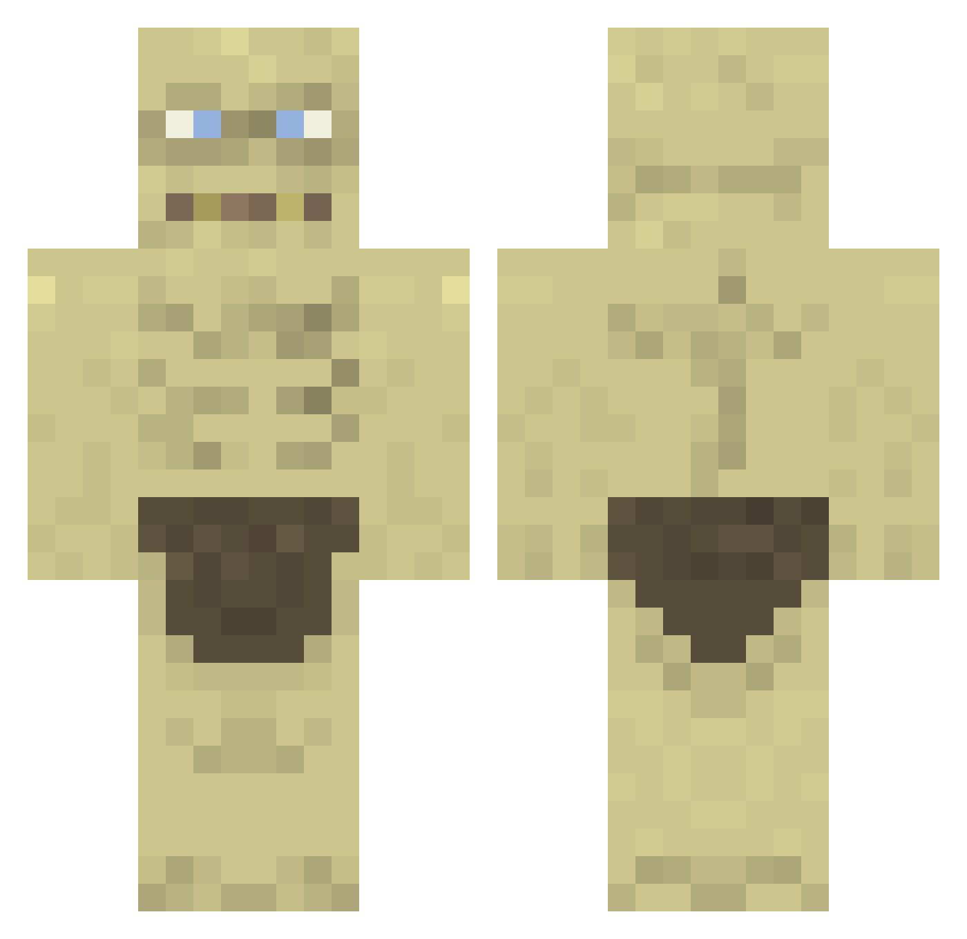 Trinket Minecraft skin, front and back view