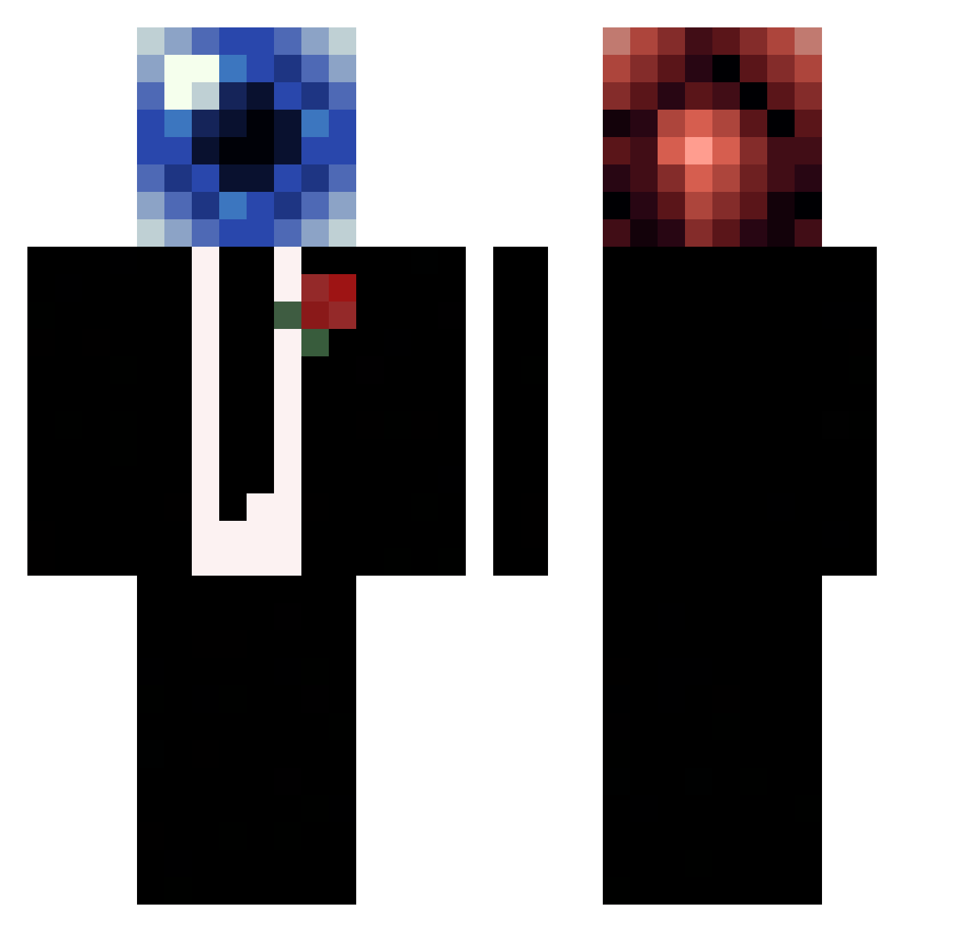 Seven7Down Minecraft skin, front and back view