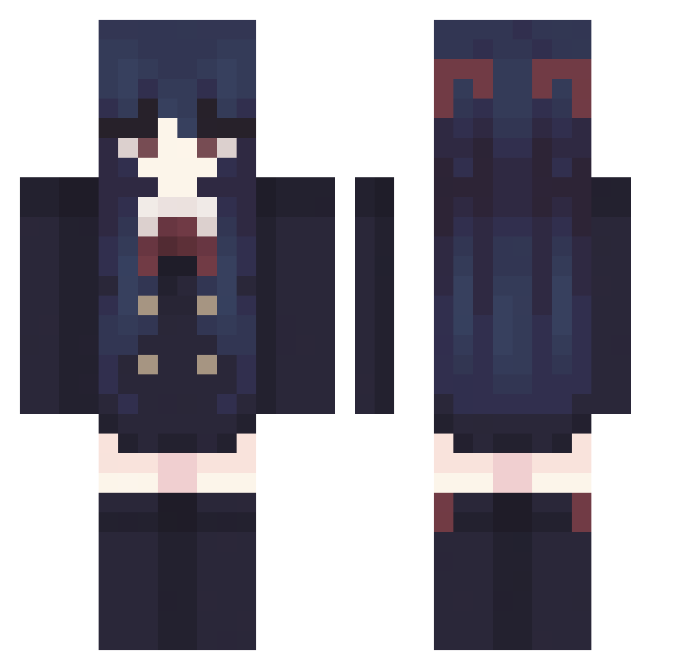 Beibia0420 Minecraft skin, front and back view