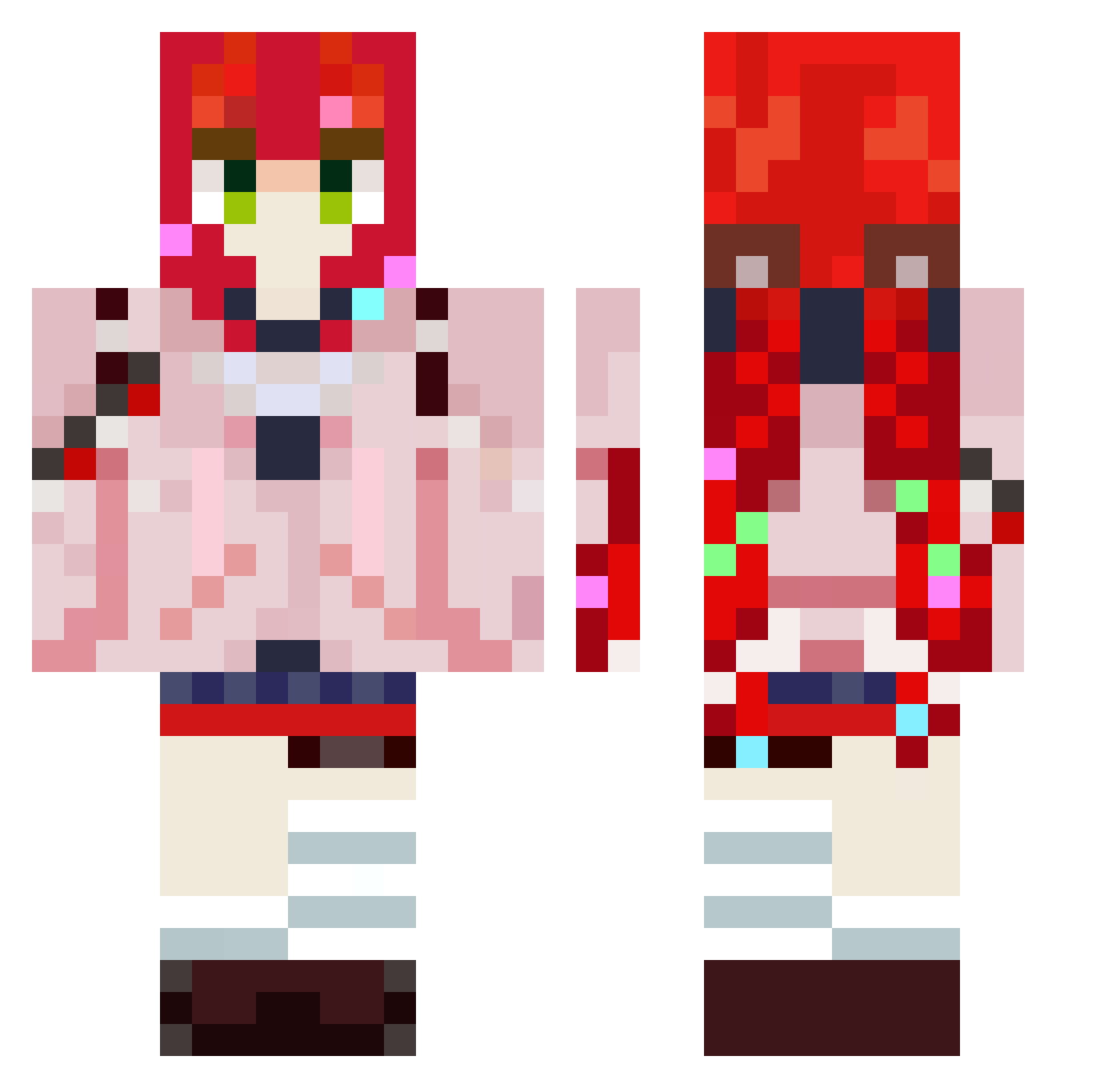 Remmily Minecraft skin, front and back view