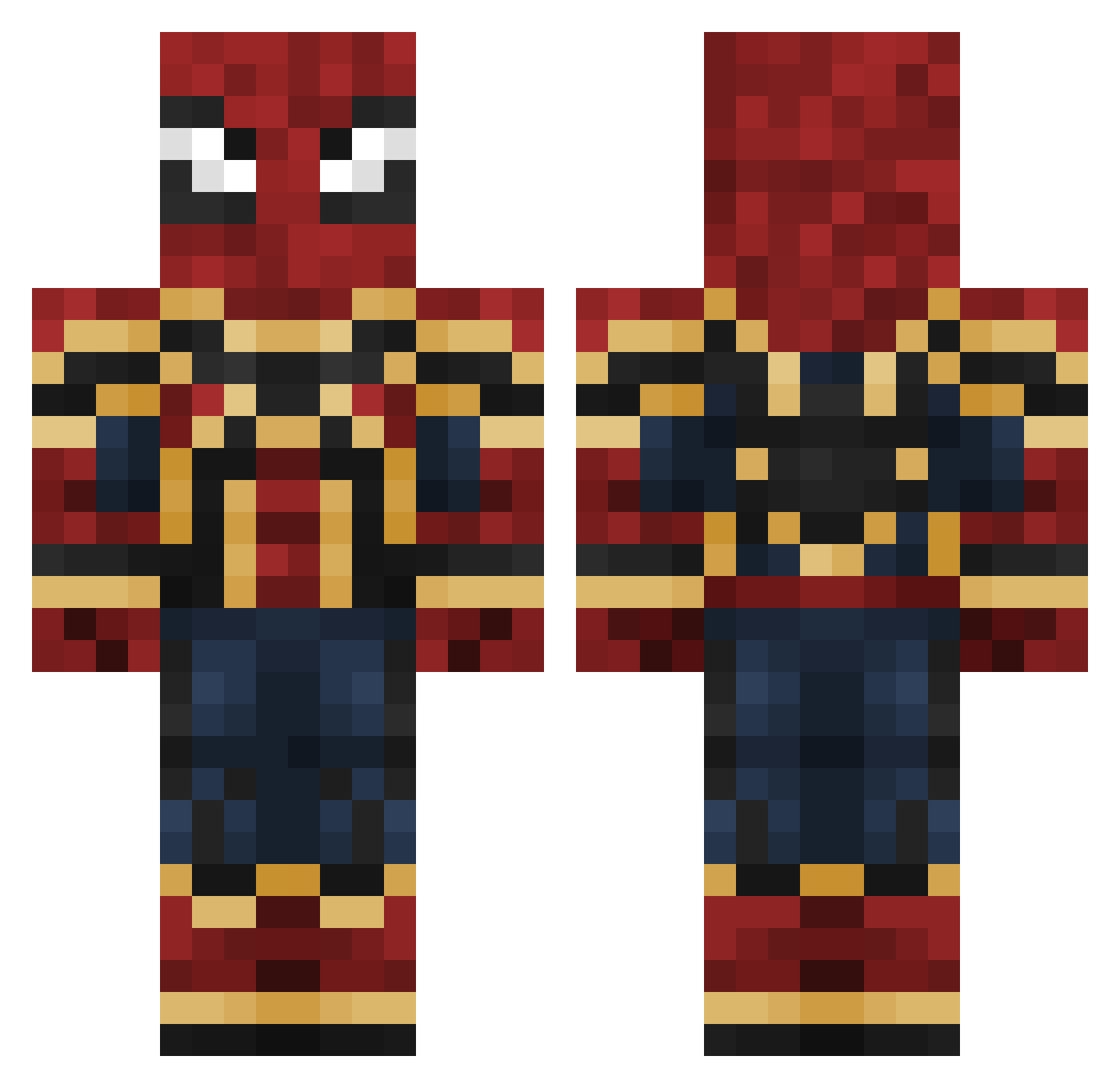 Propylene Minecraft skin, front and back view