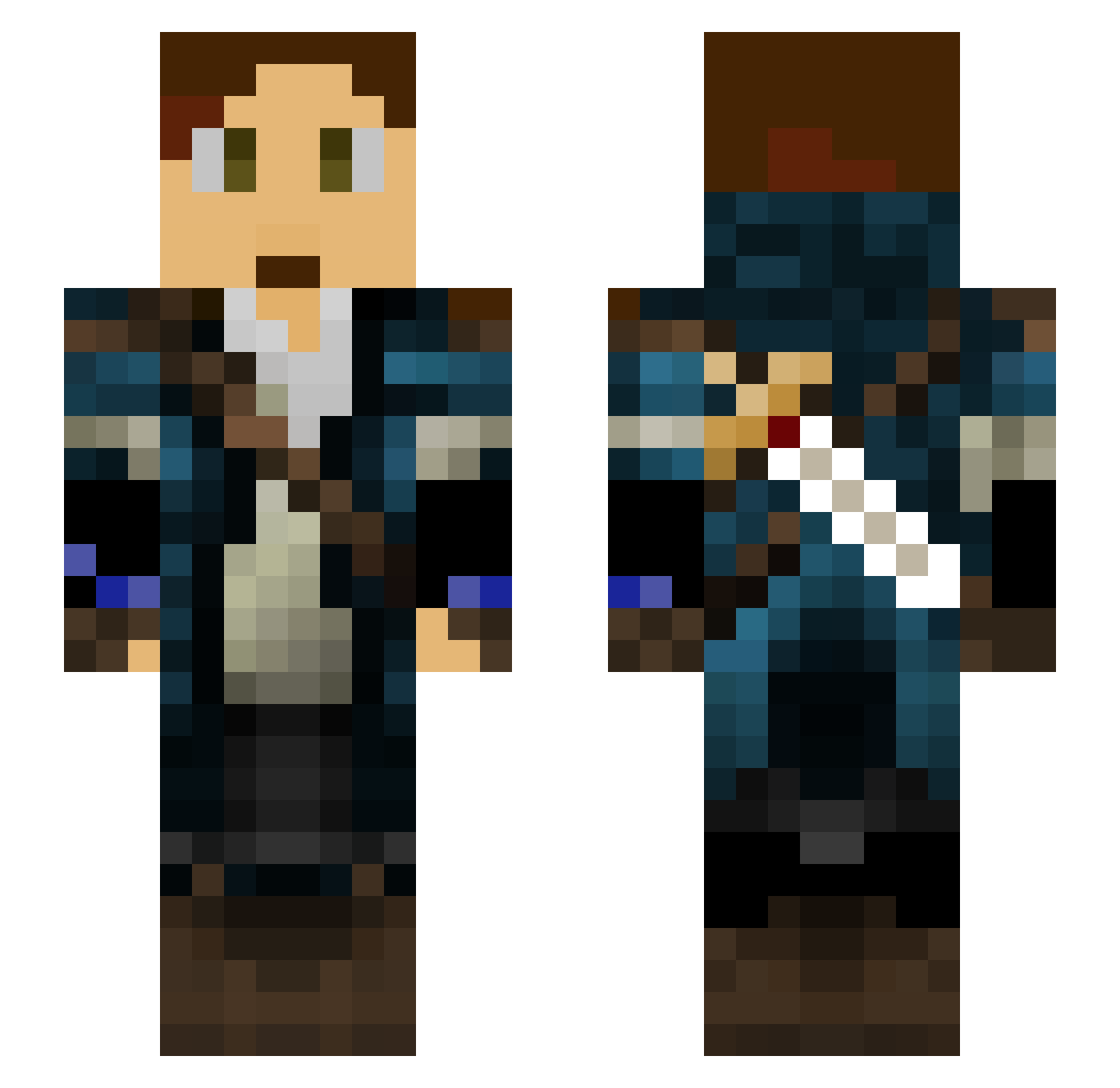 Skyeffix Minecraft skin, front and back view