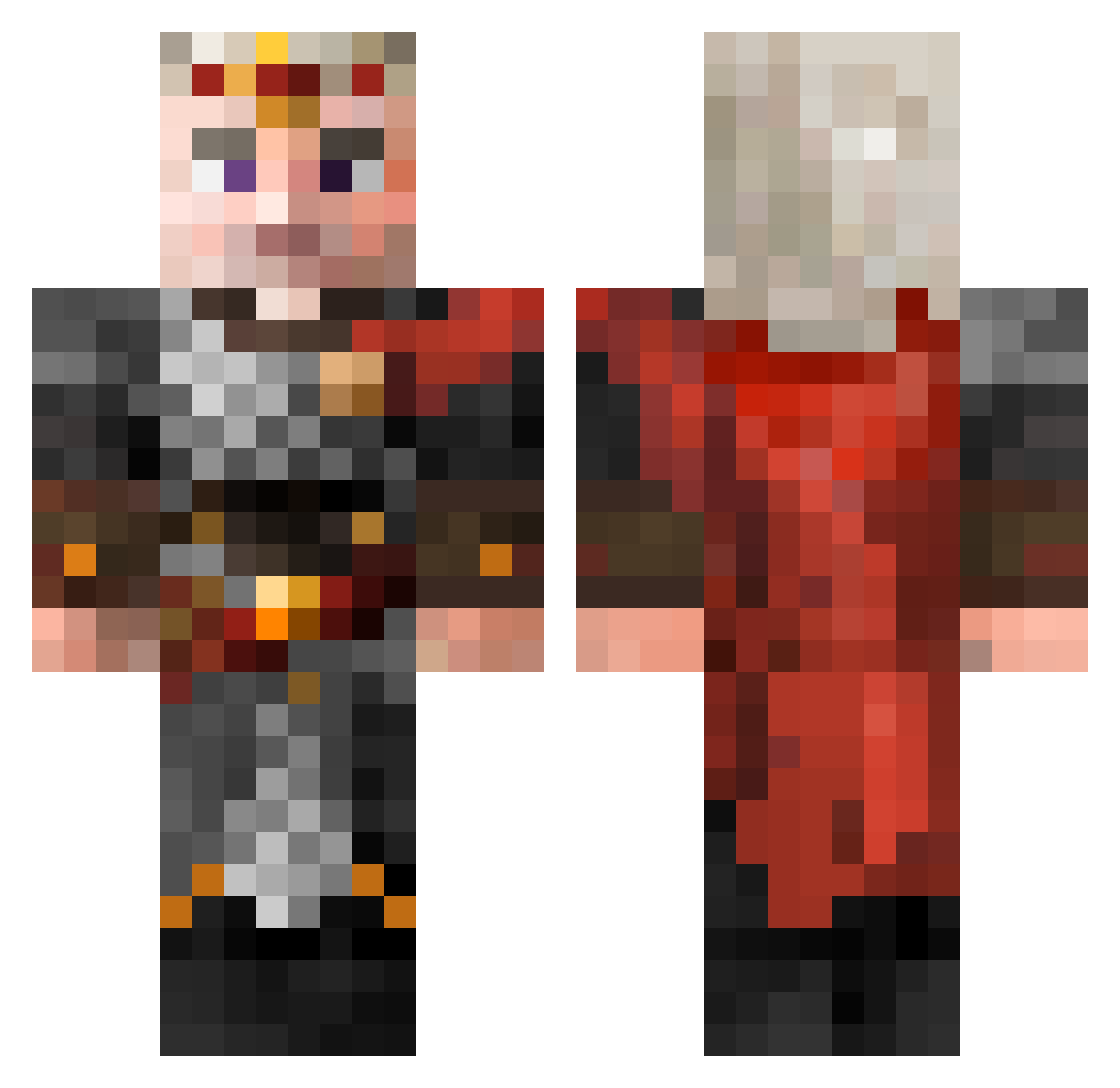 ShaoAngg Minecraft skin, front and back view