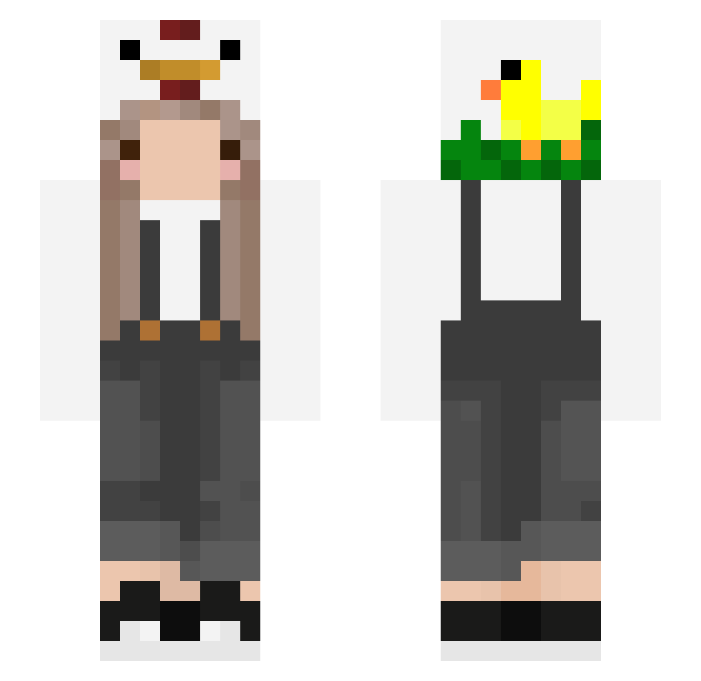 vrrunka Minecraft skin, front and back view