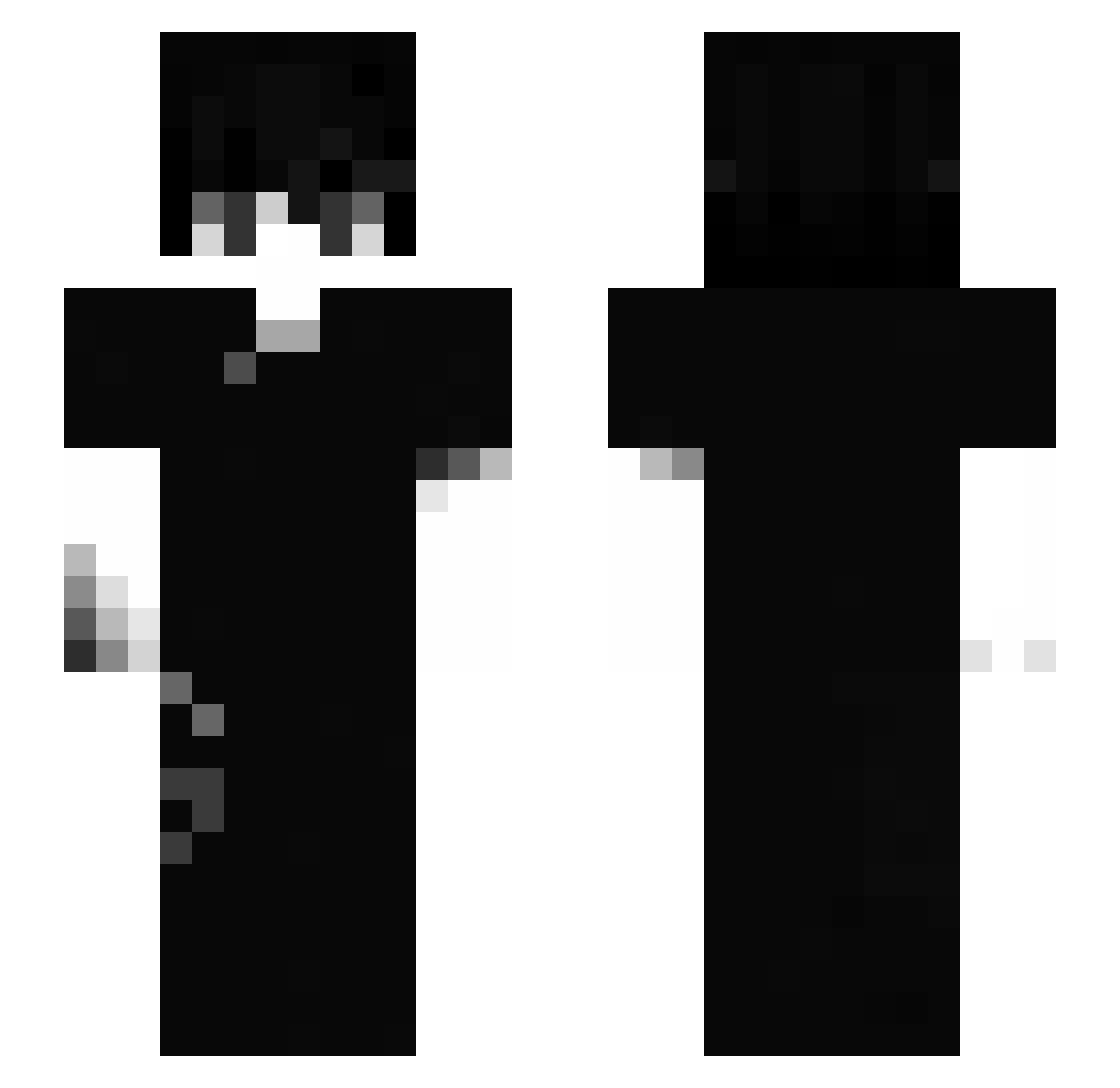 RavenOficial18 Minecraft skin, front and back view