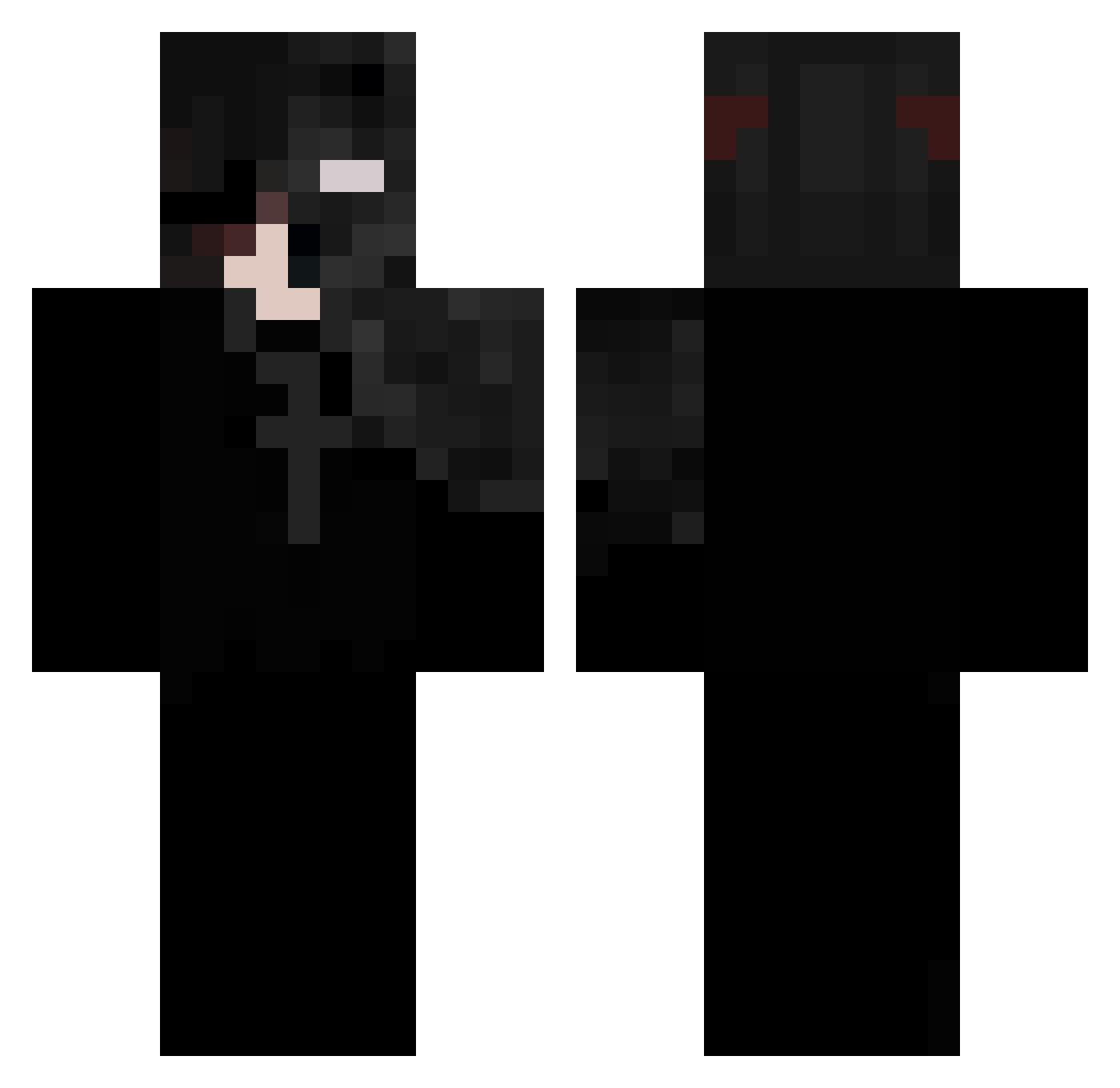 robaccena Minecraft skin, front and back view