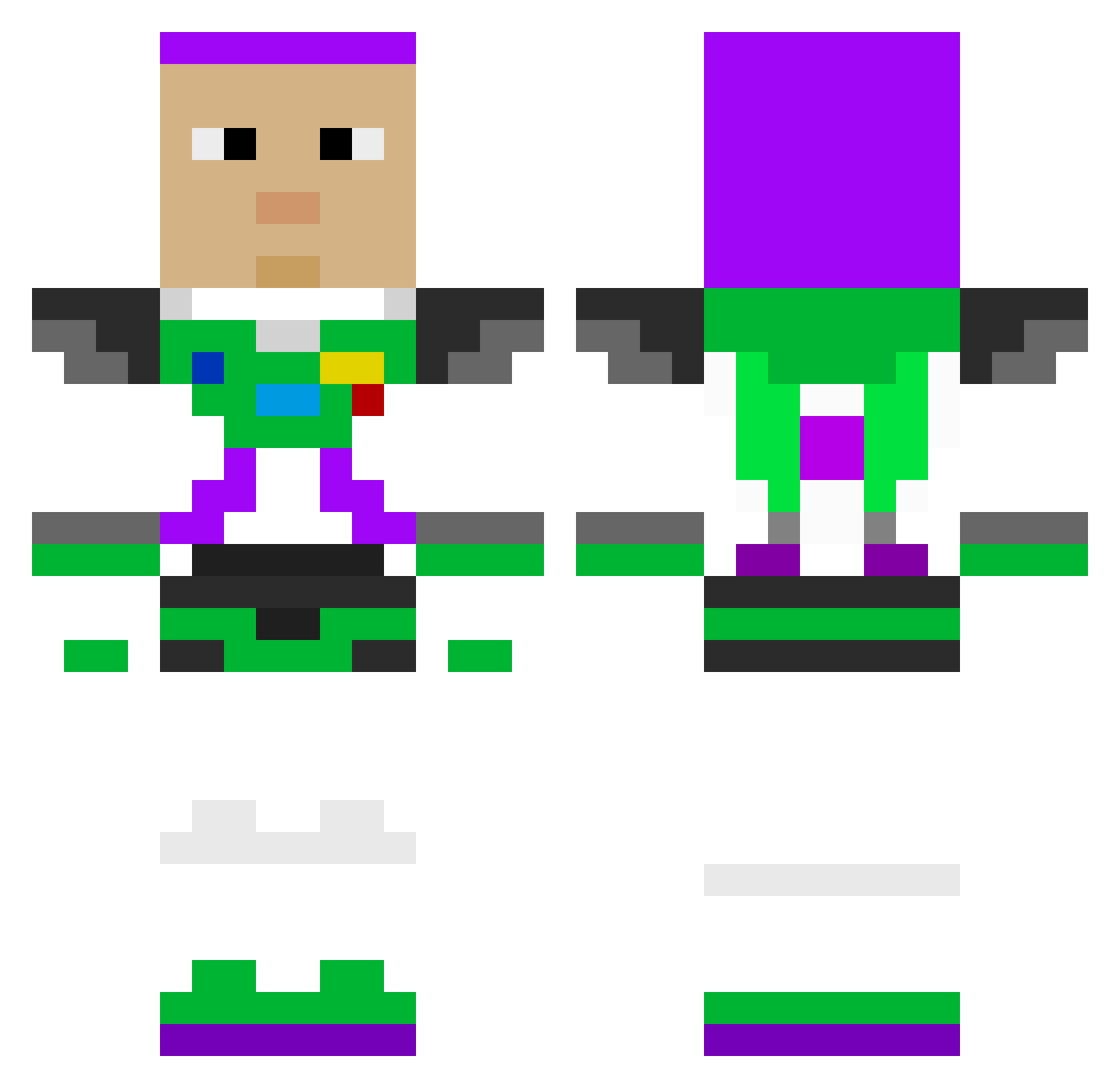 notjessiie Minecraft skin, front and back view