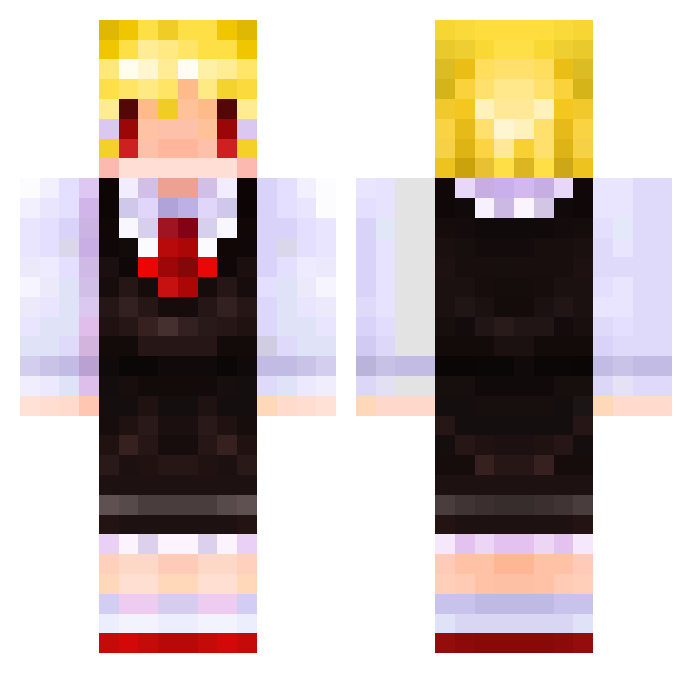 dinosaurSu Minecraft skin, front and back view