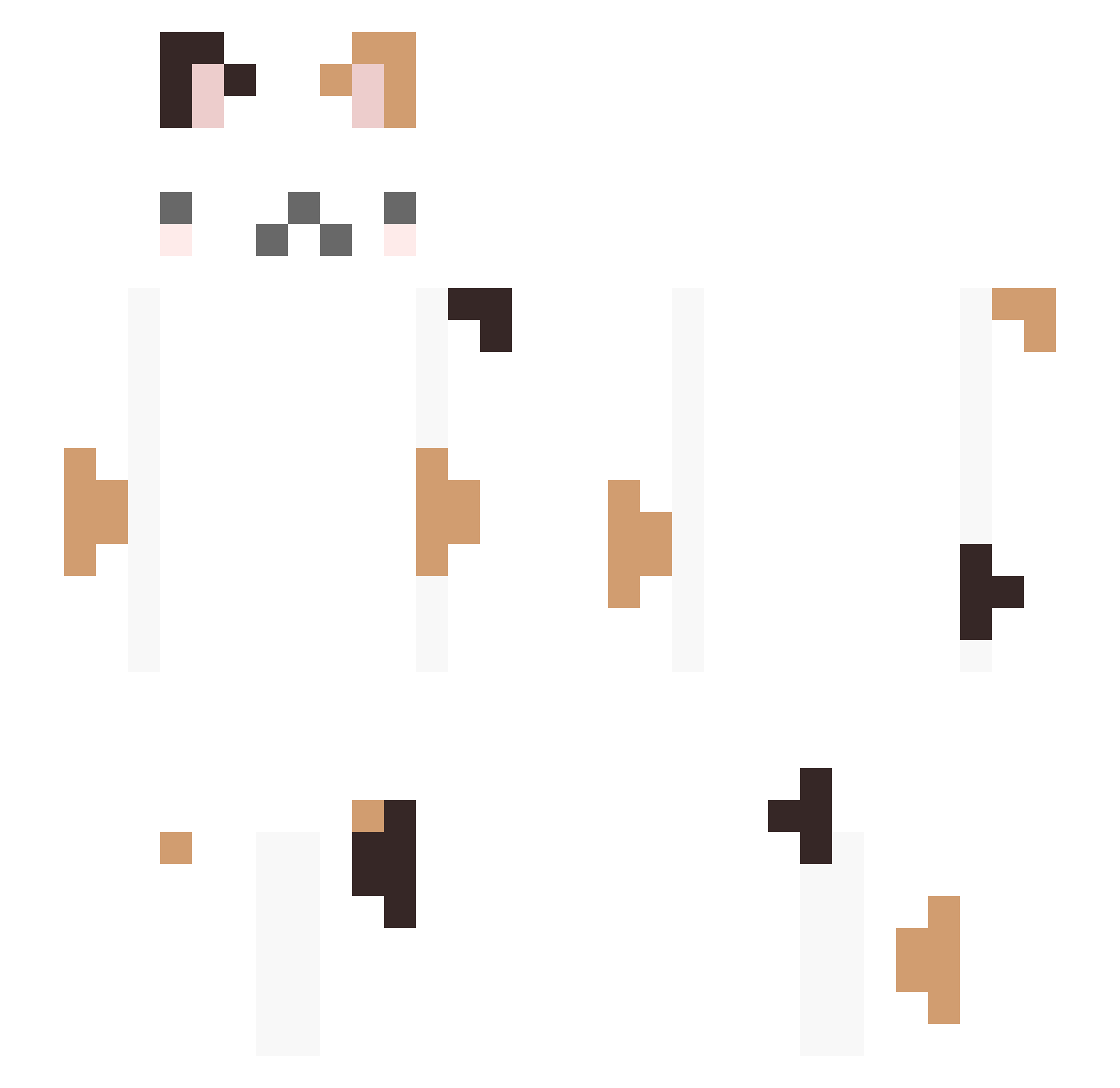 PixellPeer Minecraft skin, front and back view