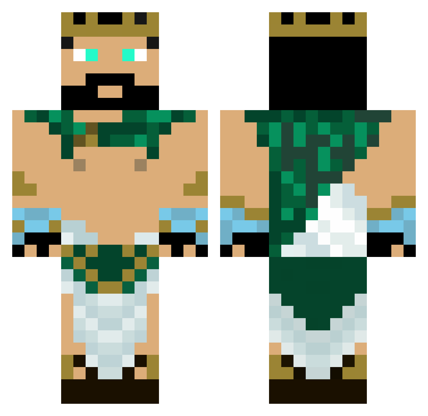 JNumbers Minecraft skin, front and back view