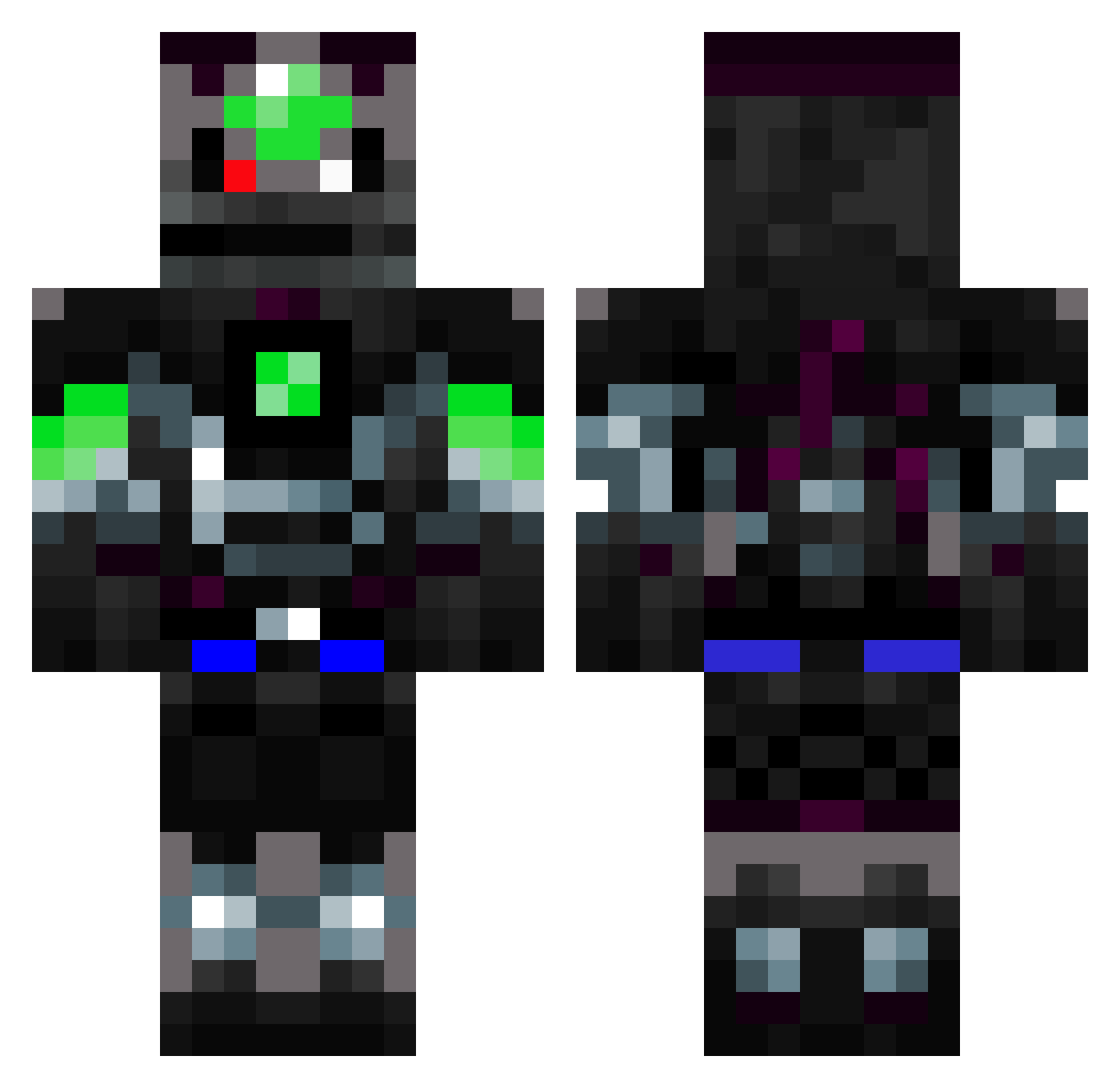 its_meblue Minecraft skin, front and back view