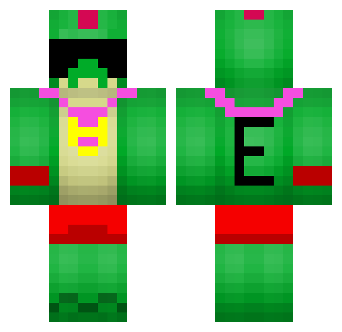 NaniRank30 Minecraft skin, front and back view