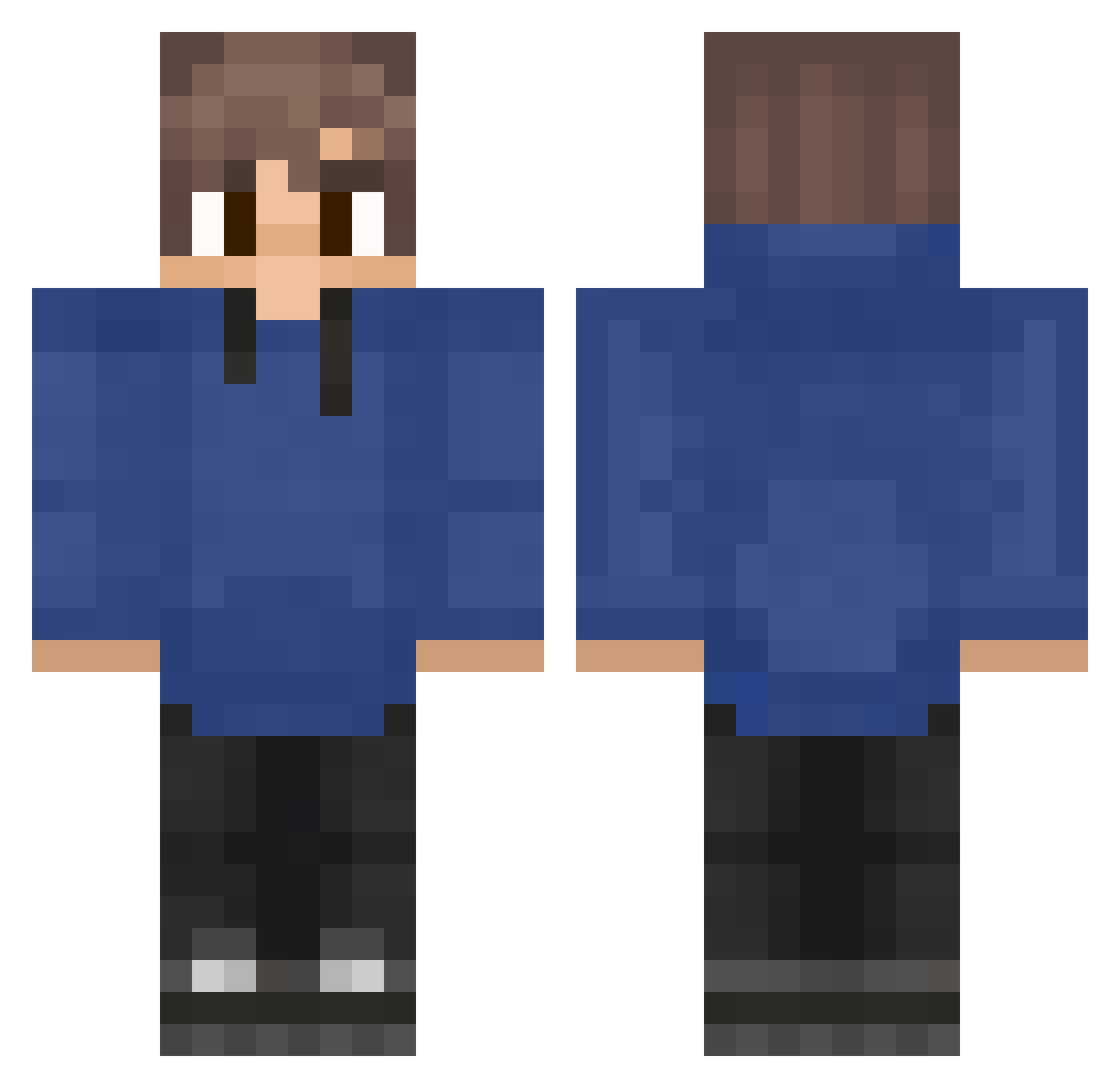 qM7cha3lx Minecraft skin, front and back view