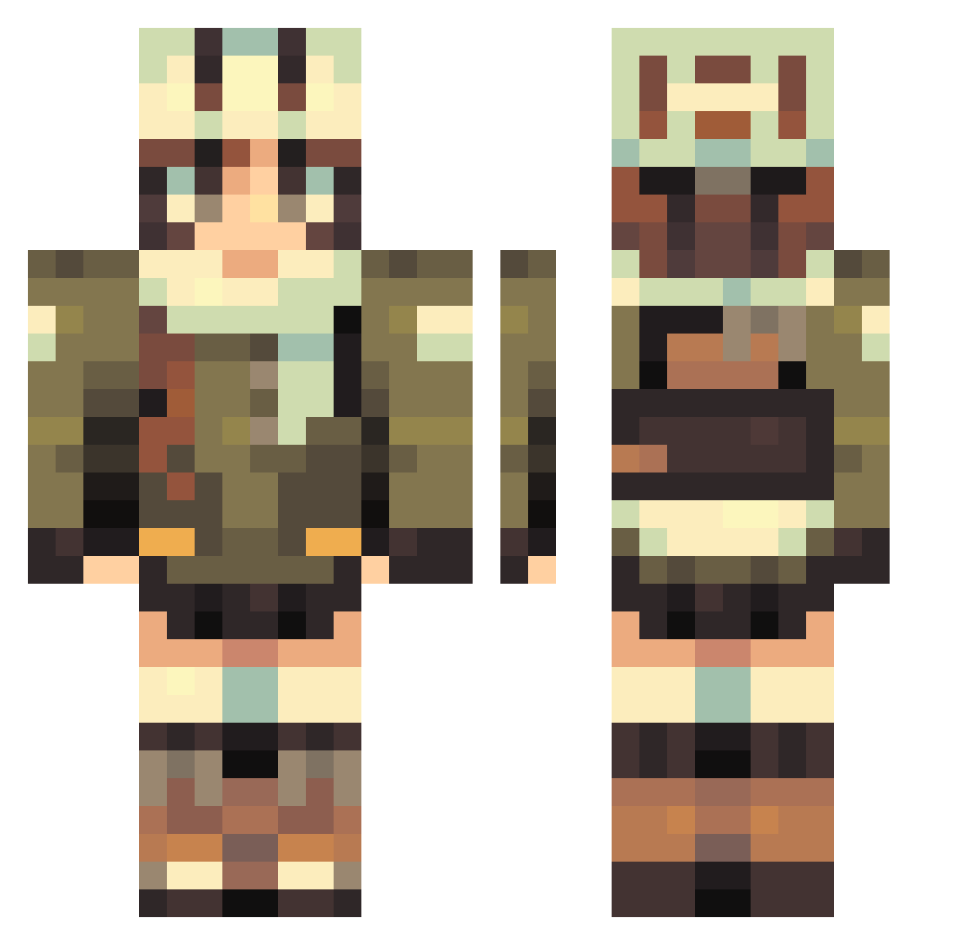 janesfigtree Minecraft skin, front and back view