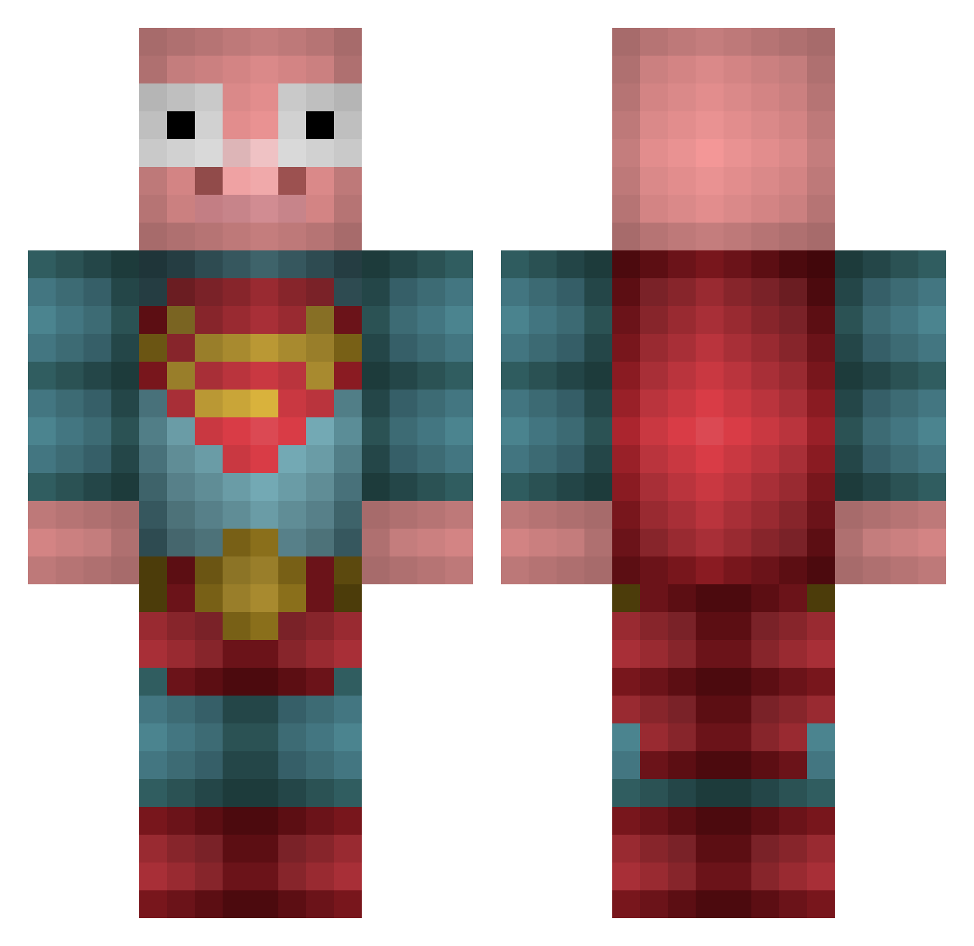 SneaXy_ Minecraft skin, front and back view