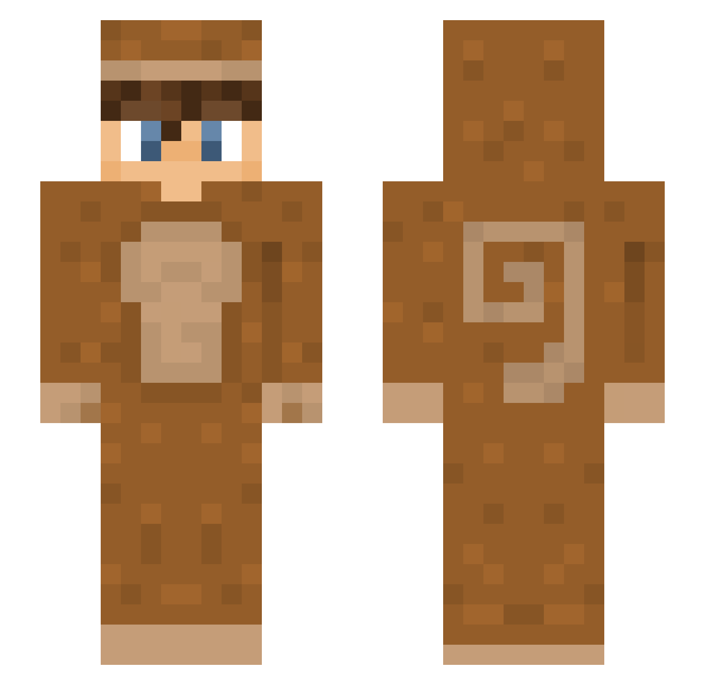 aNeptune Minecraft skin, front and back view