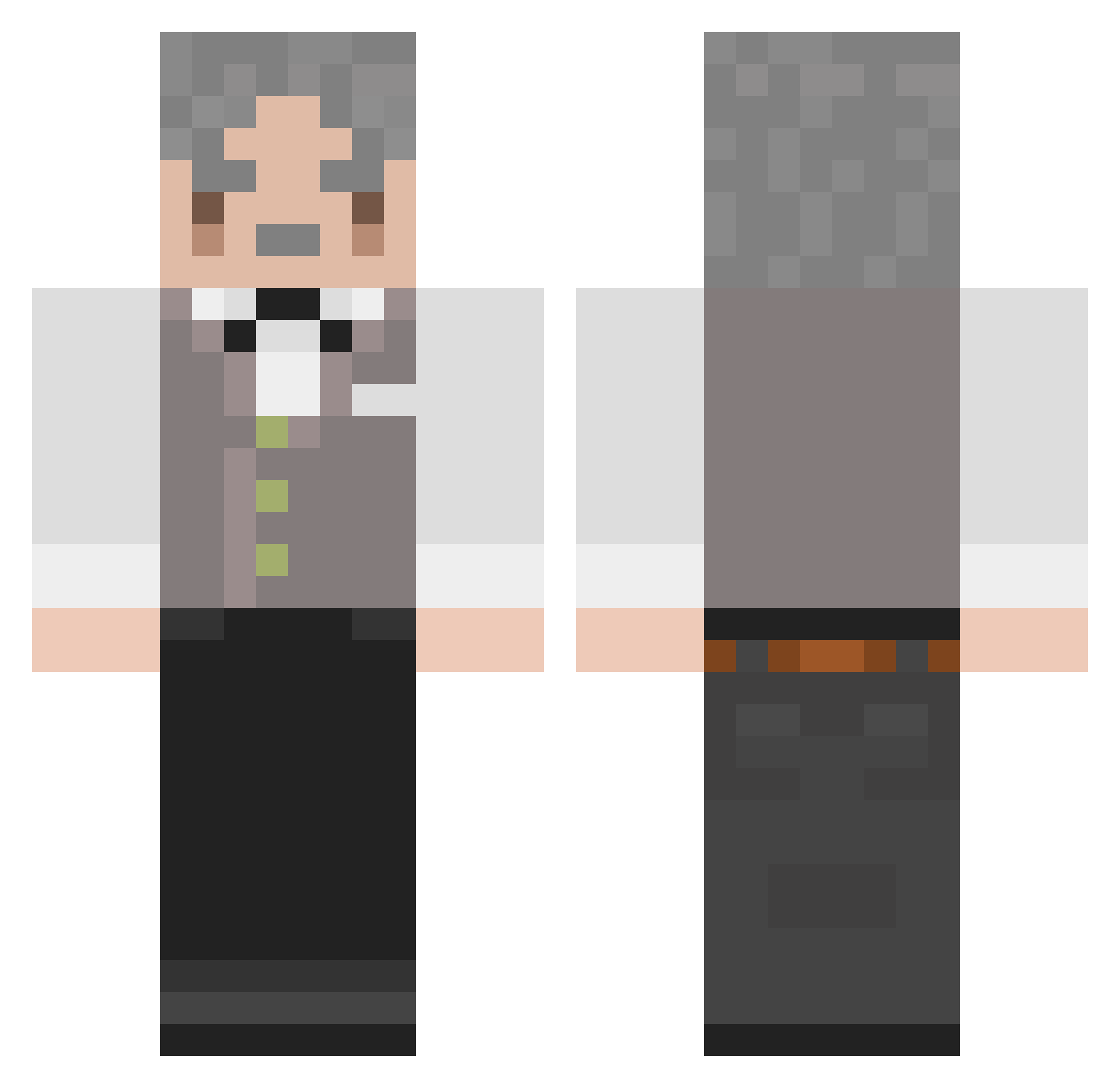 Dawrius Minecraft skin, front and back view