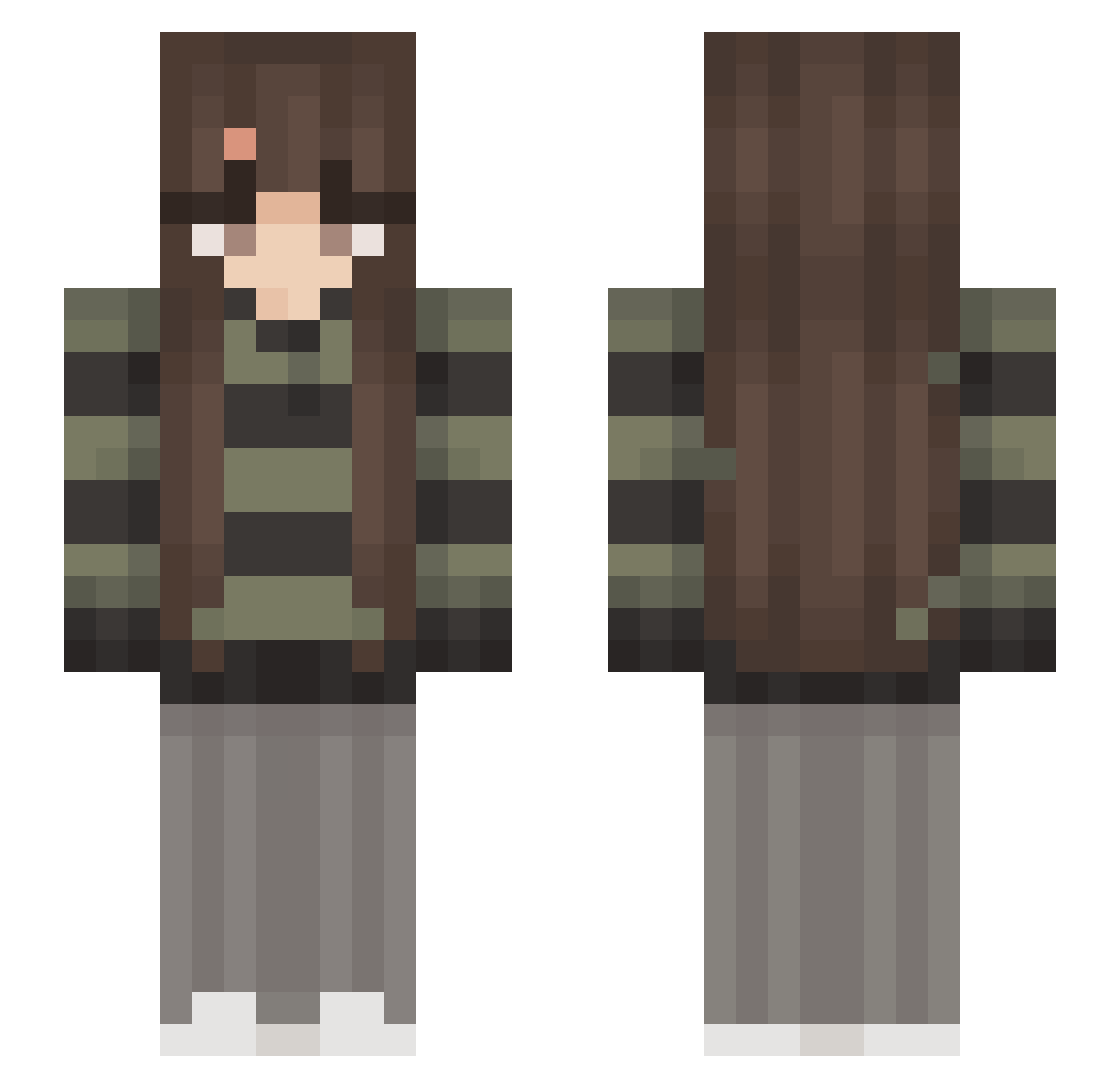 phroggyUwU Minecraft skin, front and back view