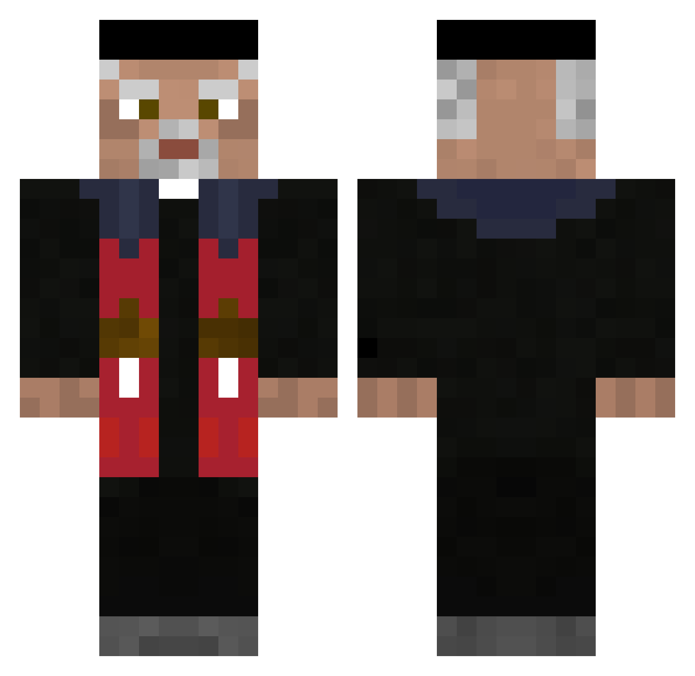 YUNG_GUSTAV Minecraft skin, front and back view