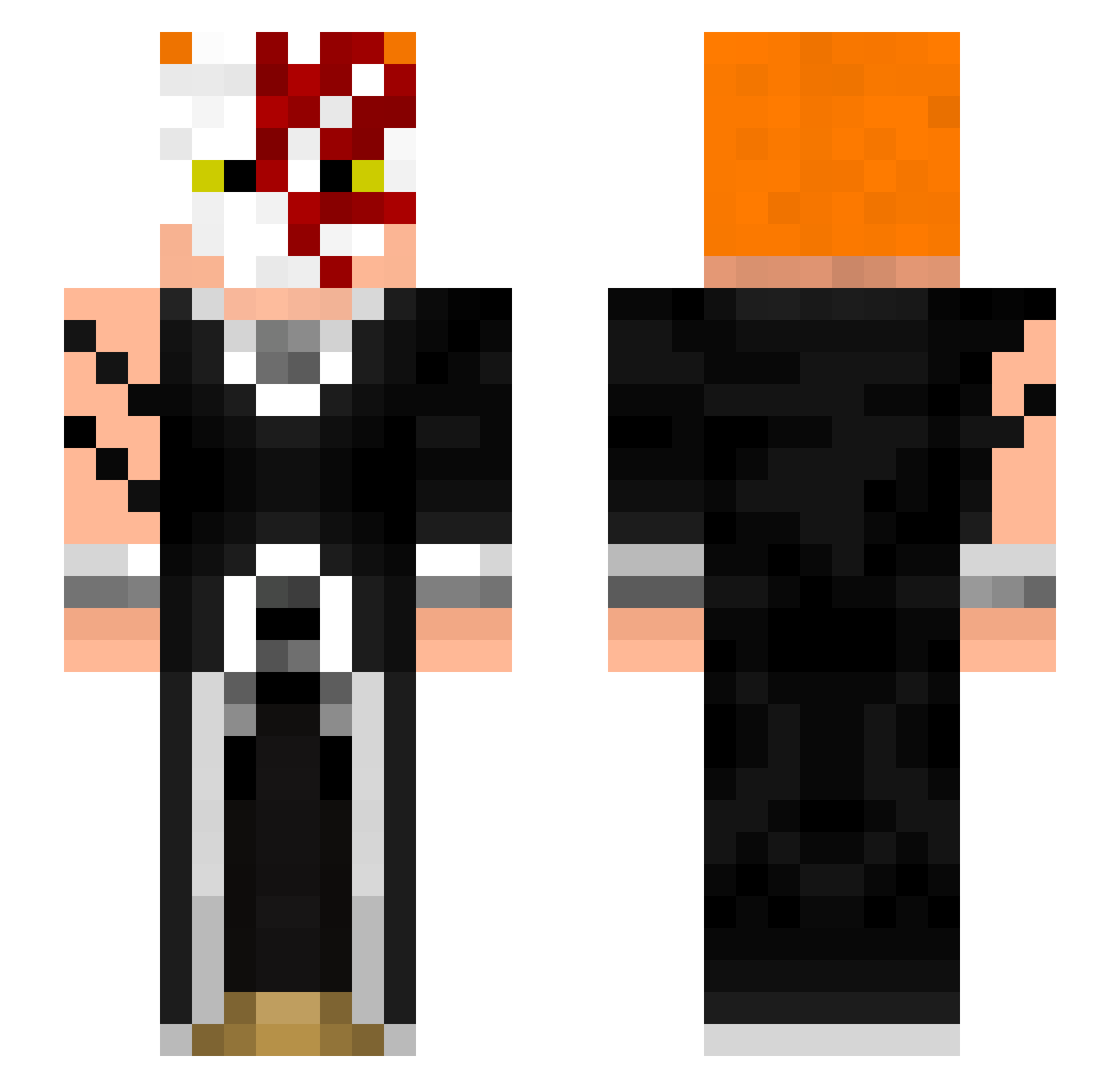 BloodHeavy Minecraft skin, front and back view