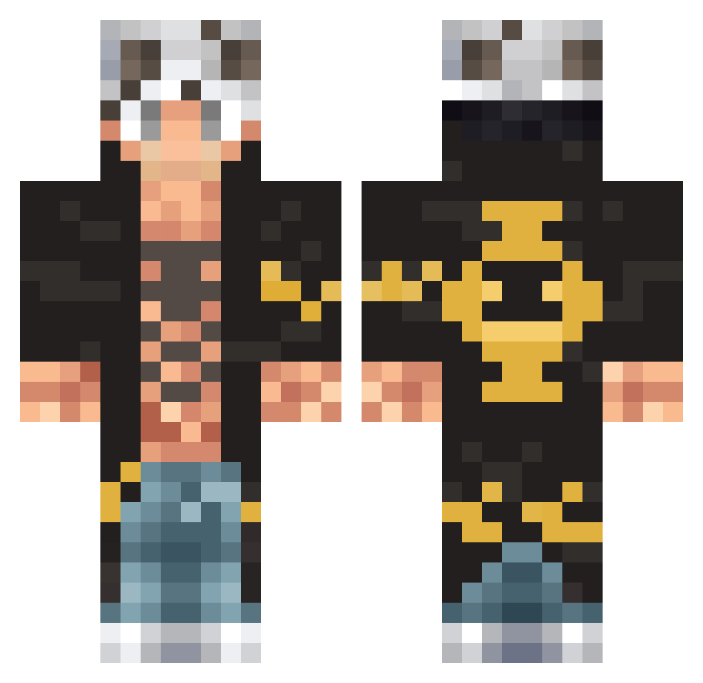 NotNormal32 Minecraft skin, front and back view