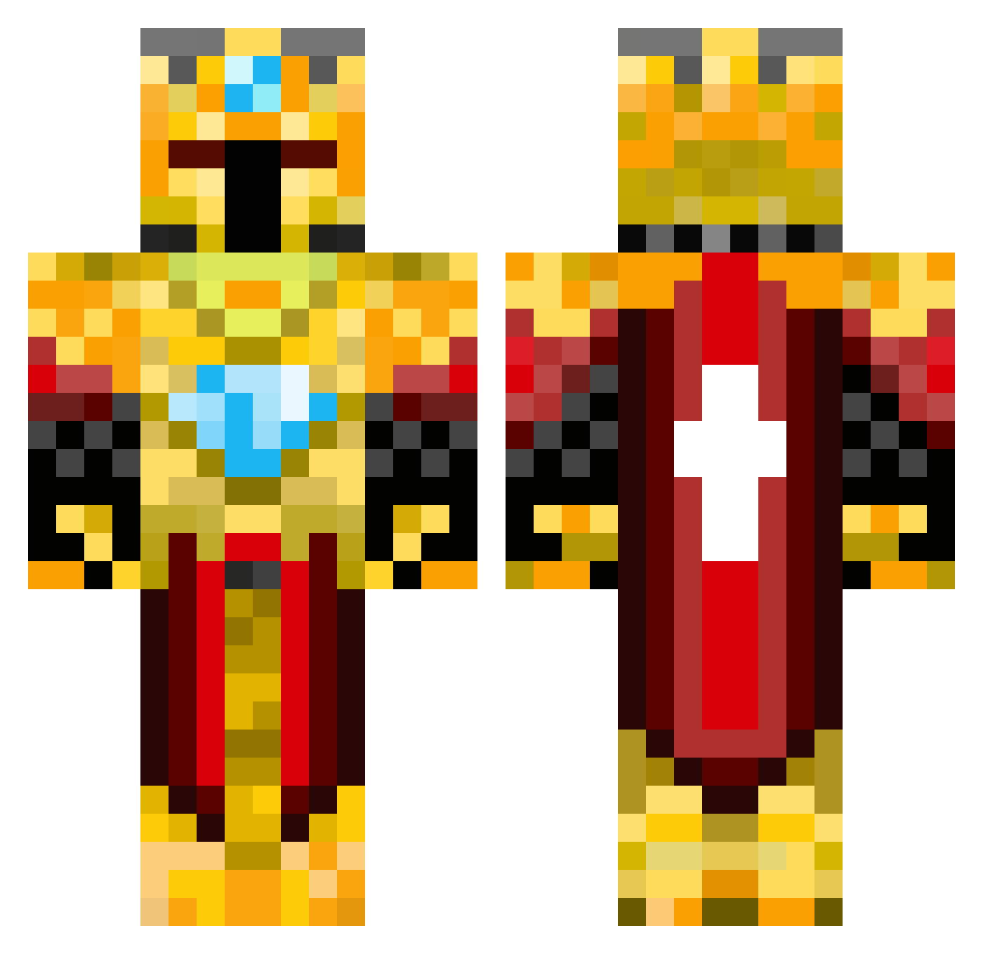 SlimeySli Minecraft skin, front and back view