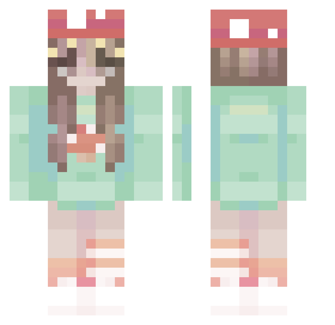 Nova83 Minecraft skin, front and back view