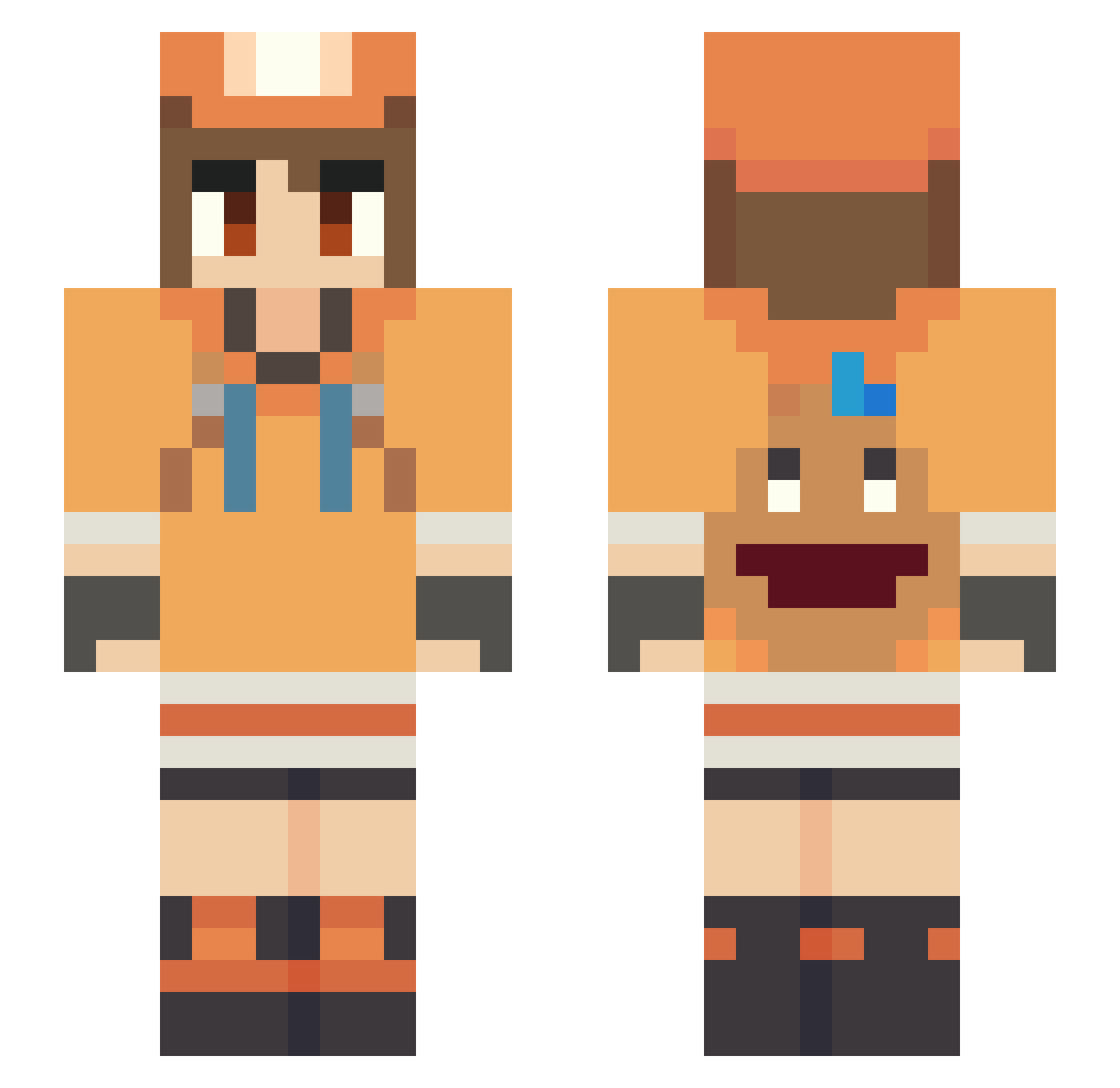 Duhon Minecraft skin, front and back view