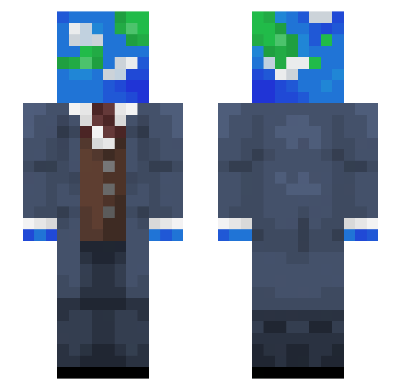 Dr_World Minecraft skin, front and back view