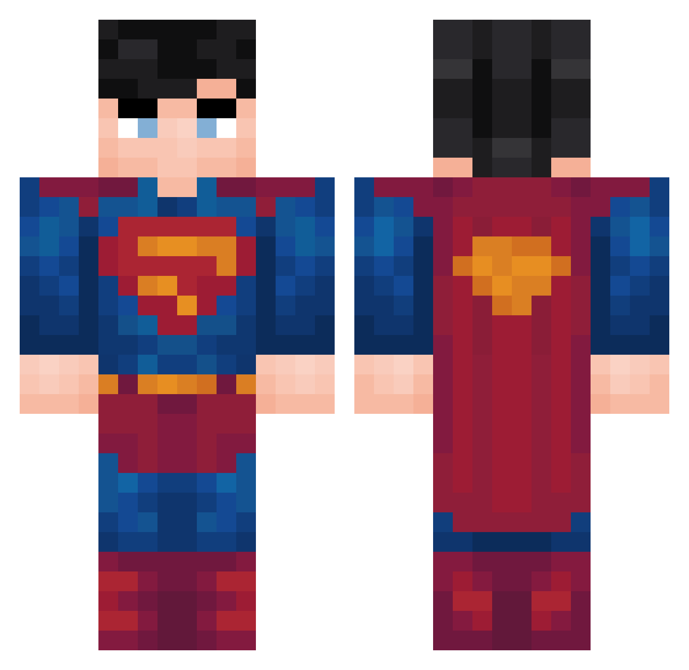 Desmmnd Minecraft skin, front and back view