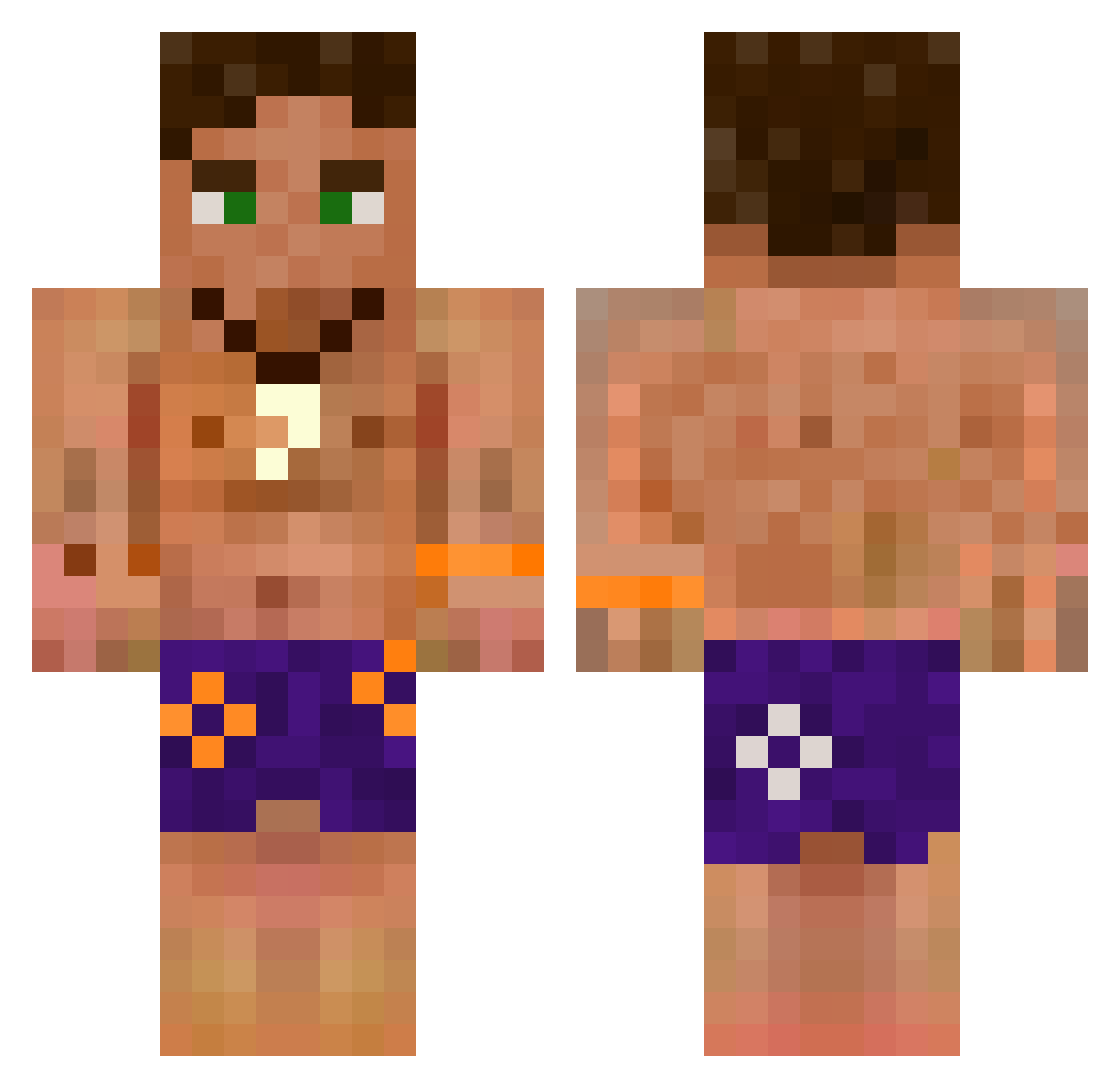 TinqLive Minecraft skin, front and back view