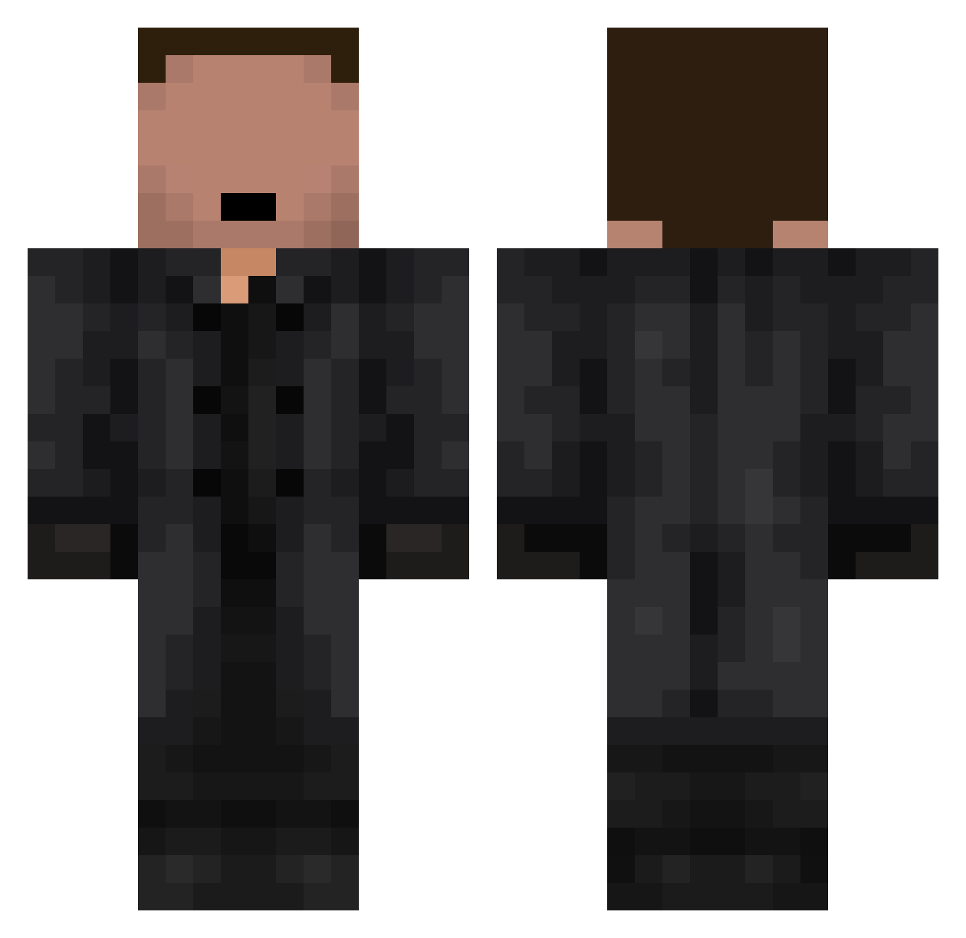 Pepe6dry Minecraft skin, front and back view
