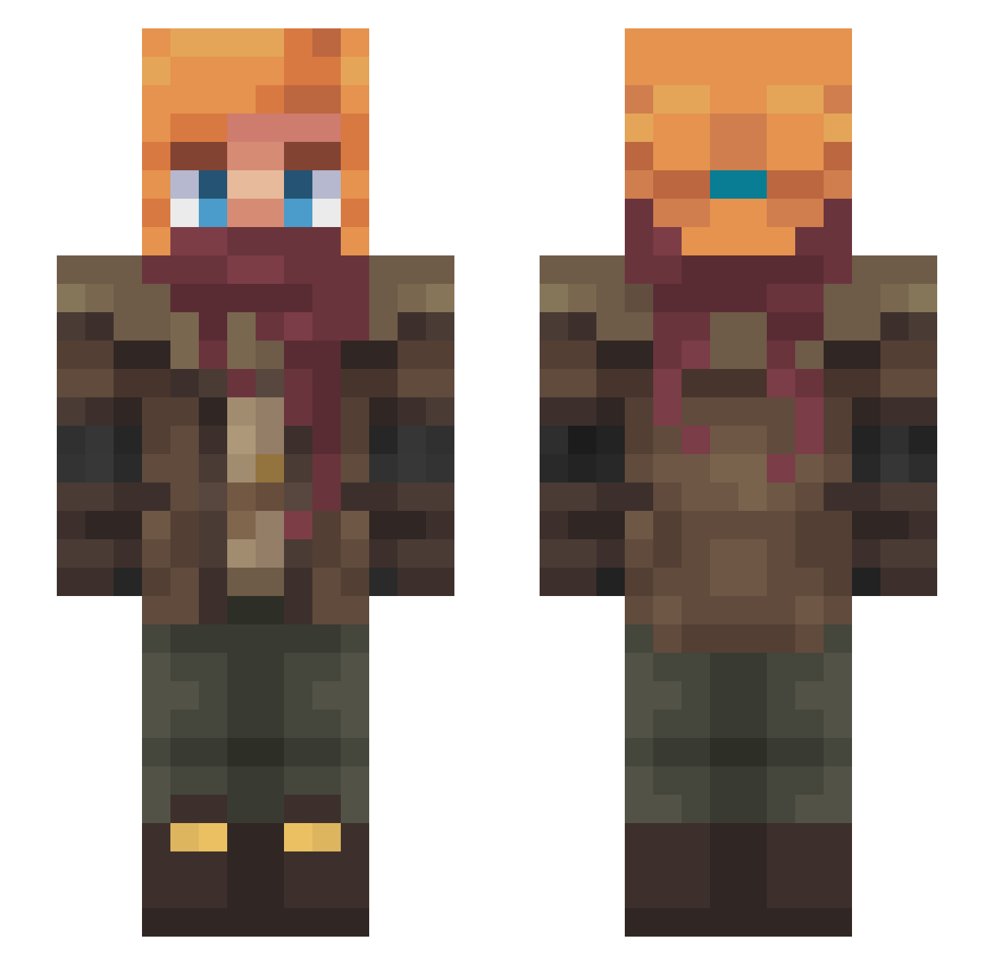 DeviantIsSmall Minecraft skin, front and back view
