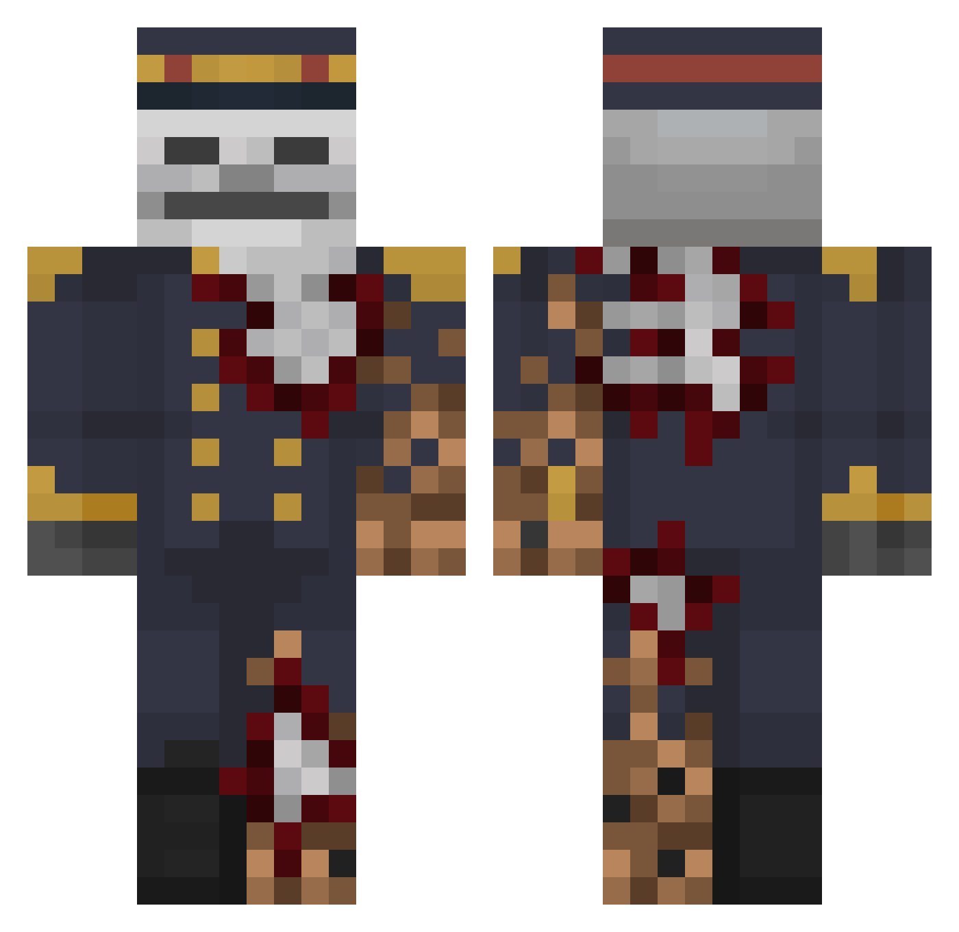 domgob Minecraft skin, front and back view