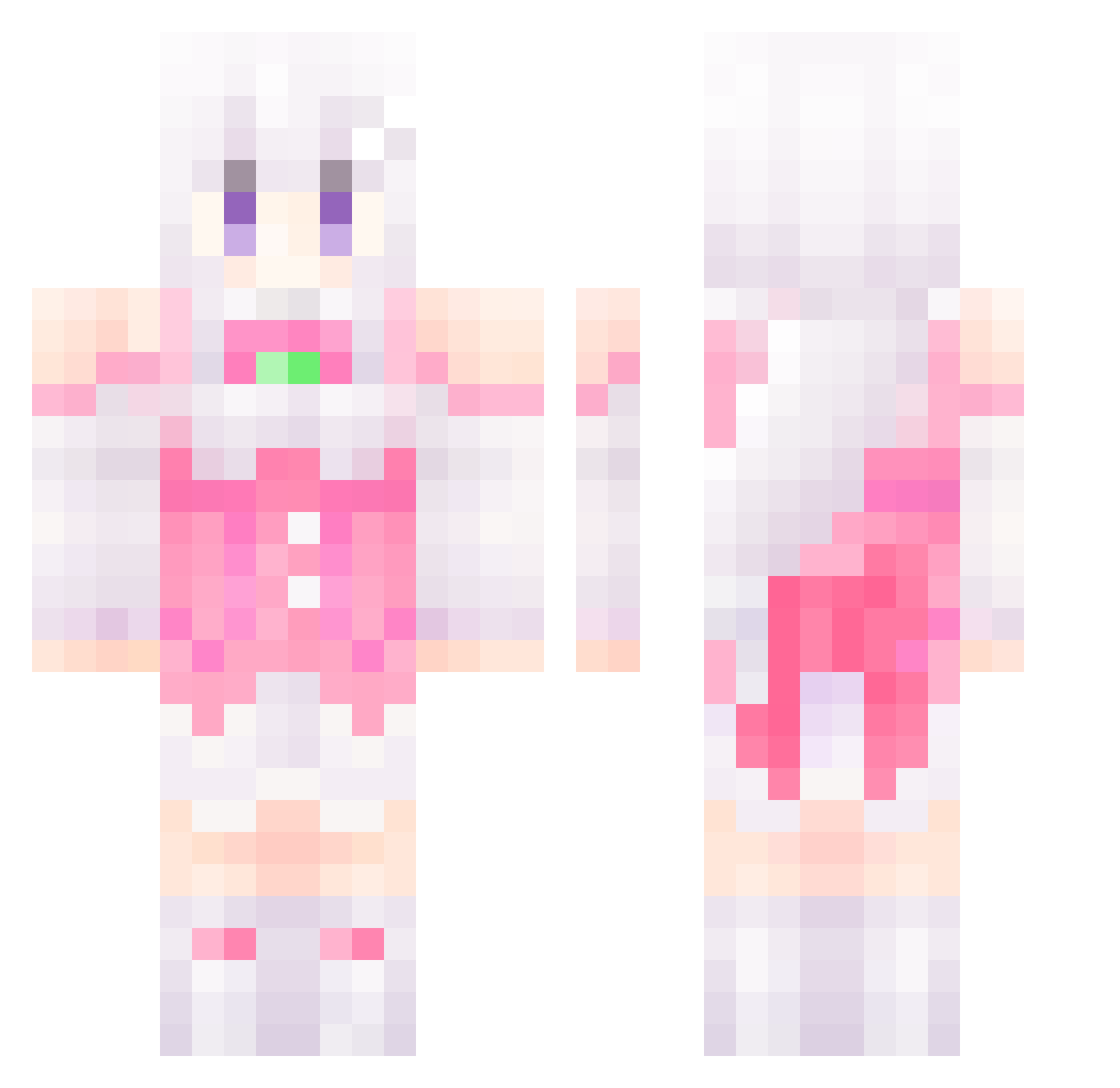 Toastislav Minecraft skin, front and back view