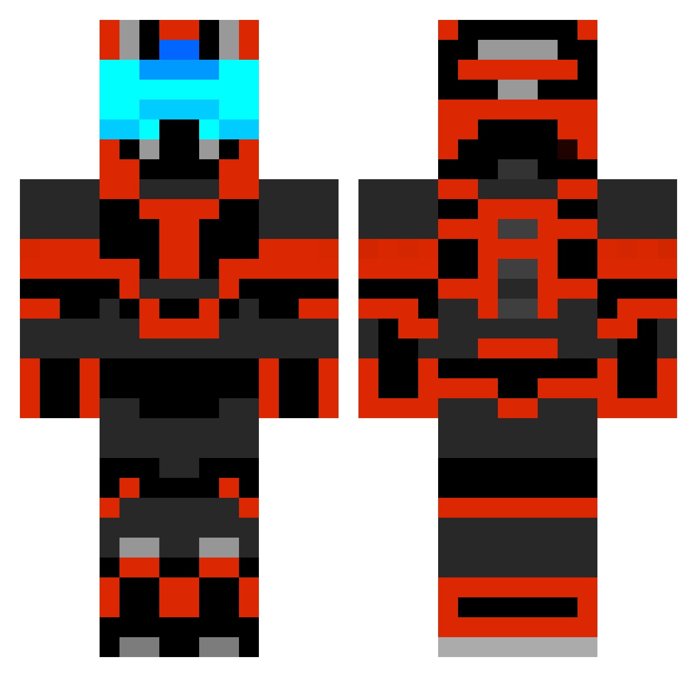 Kubachi Minecraft skin, front and back view