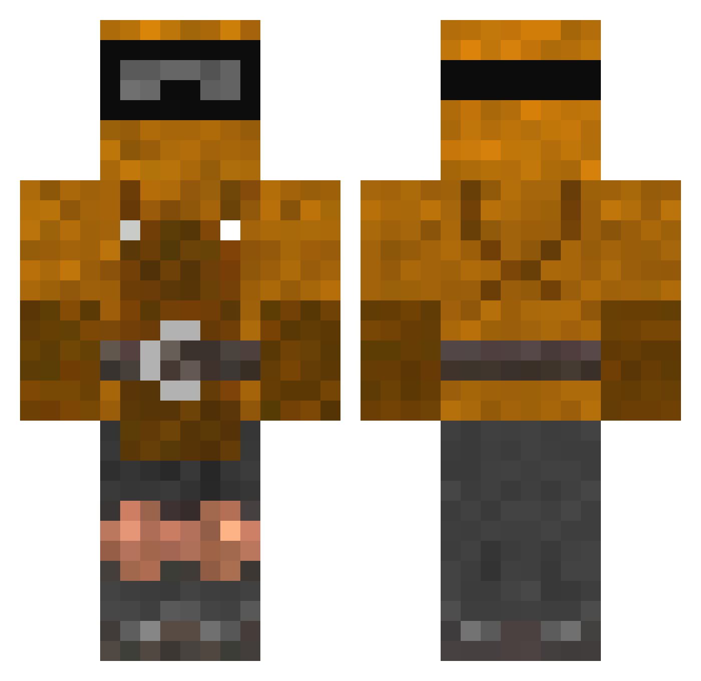 NonFat Minecraft skin, front and back view