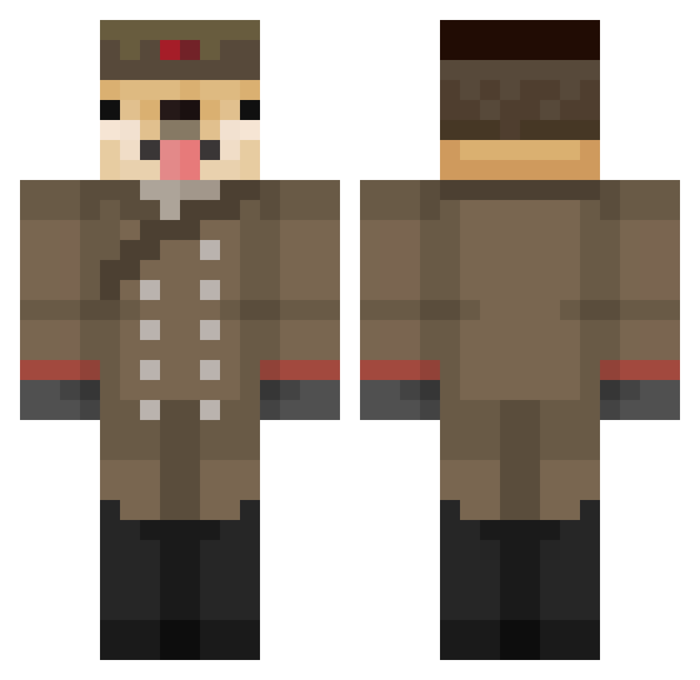 0RBEEZ Minecraft skin, front and back view
