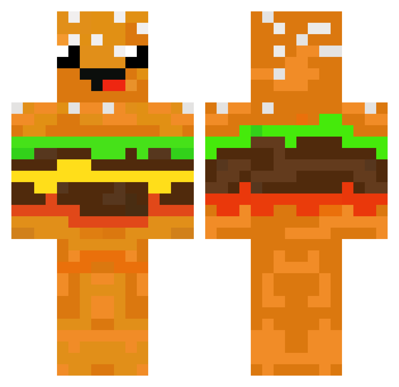 BespokenCaliber Minecraft skin, front and back view