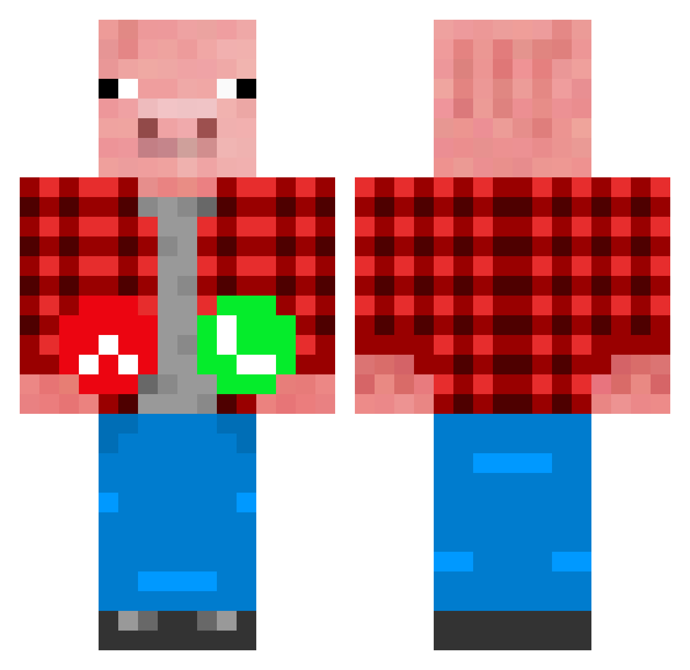 Svela123 Minecraft skin, front and back view