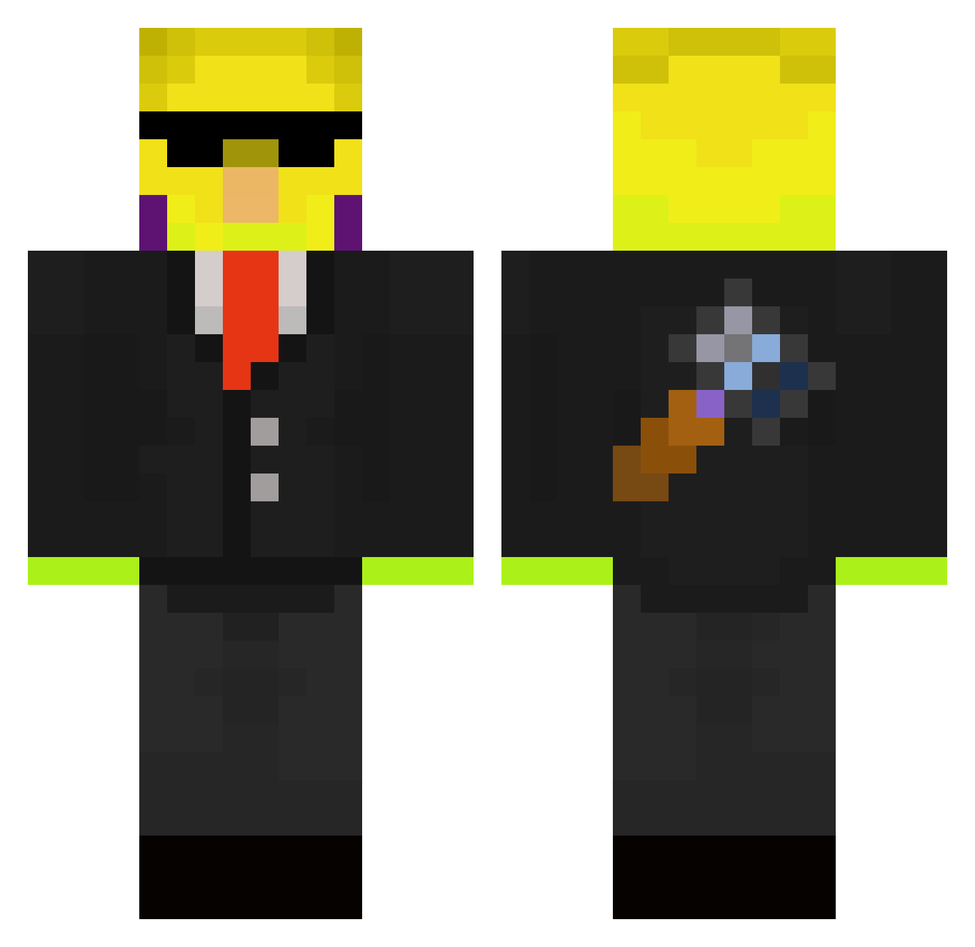Febub64 Minecraft skin, front and back view