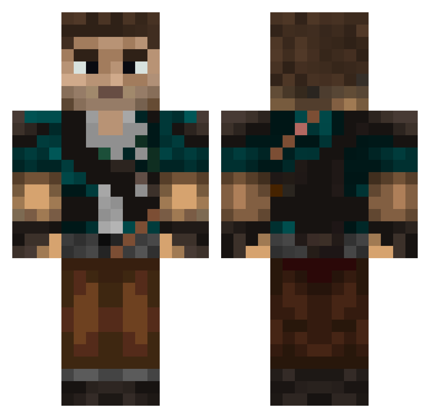 Rickert147 Minecraft skin, front and back view