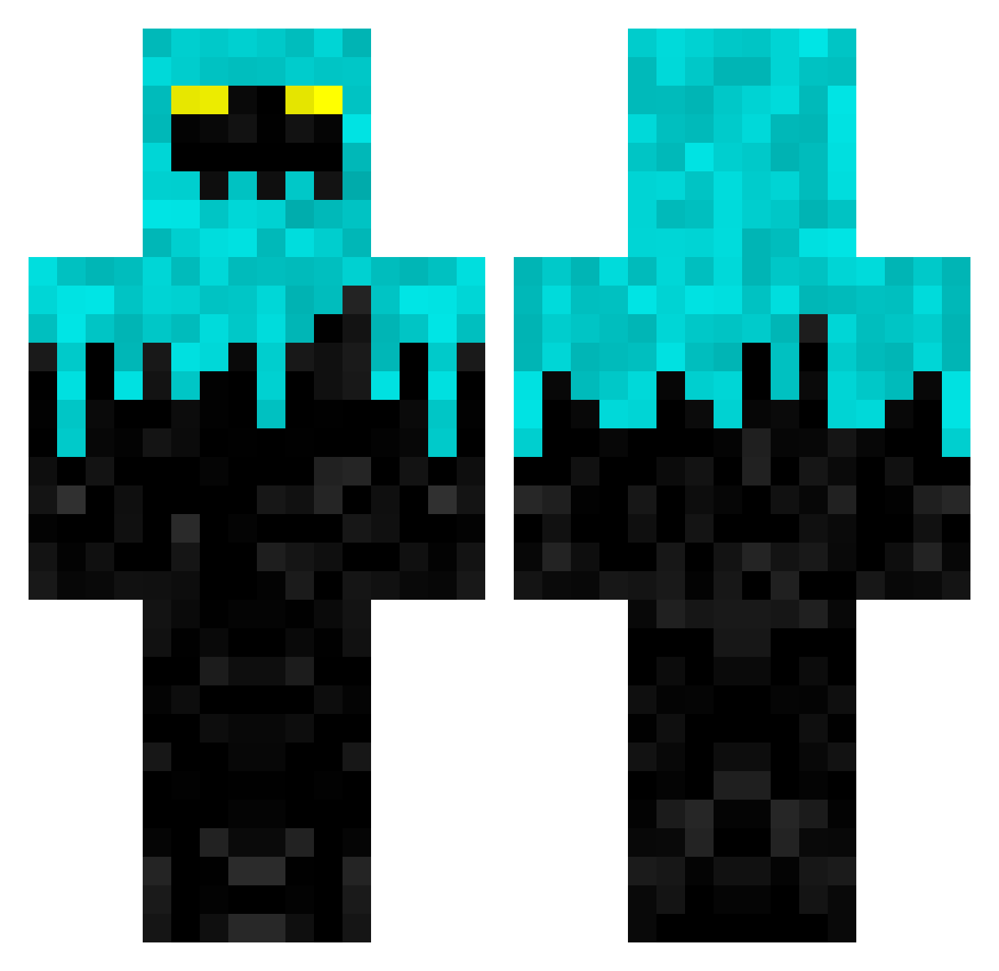 Magmata Minecraft skin, front and back view