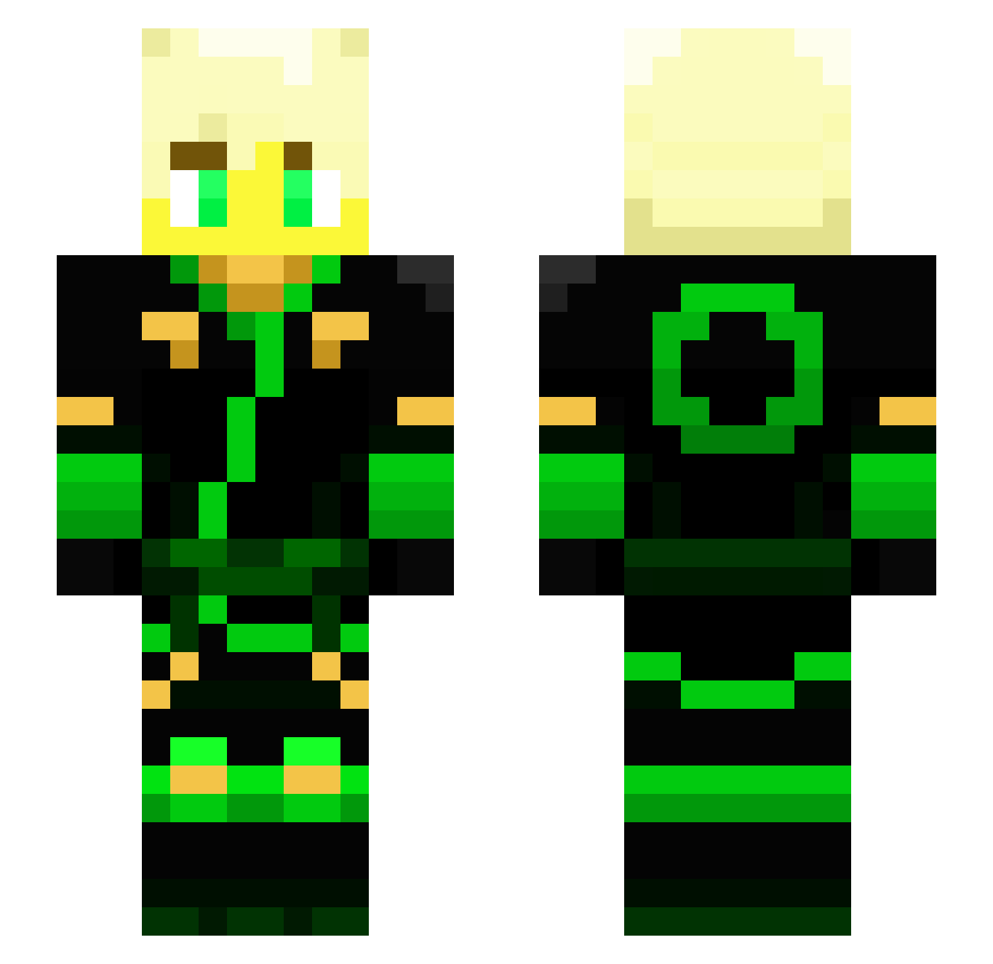 GIGAMELO Minecraft skin, front and back view